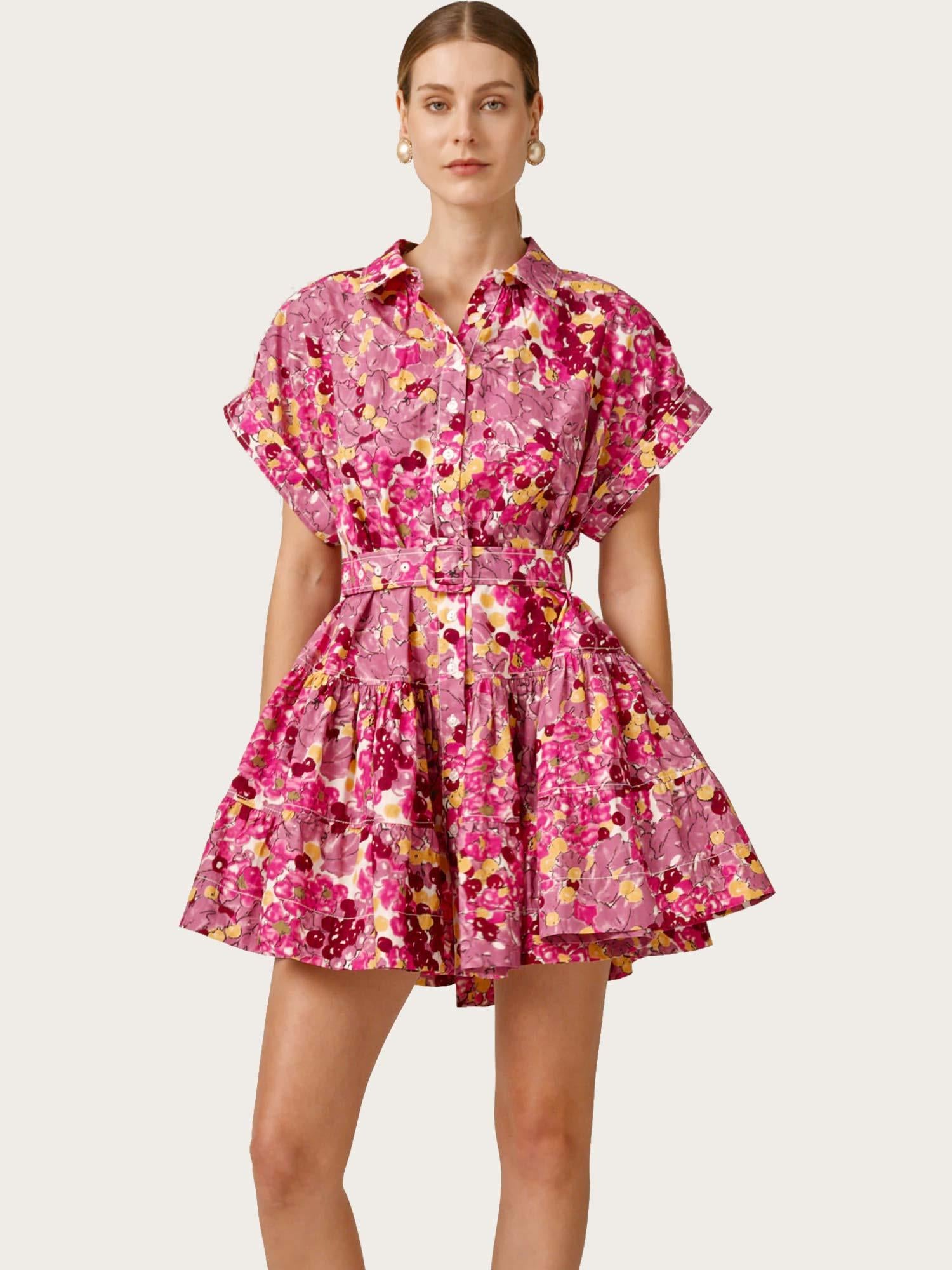 Poplin Belt Dress - Bright Field