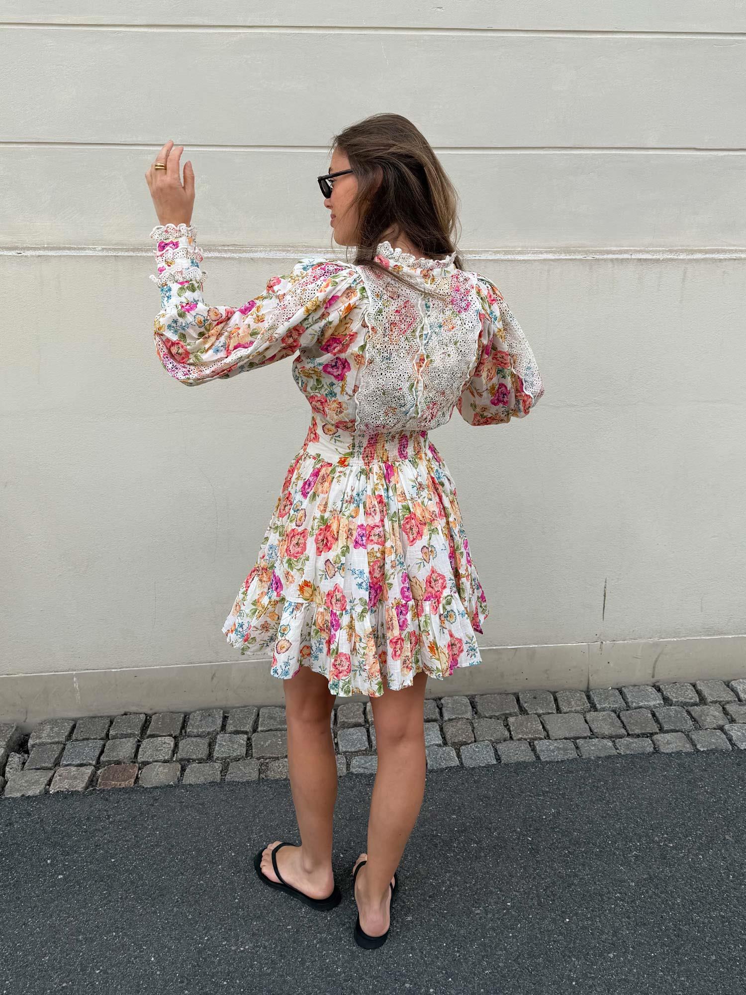 Cotton Slub Mini Dress - Flora