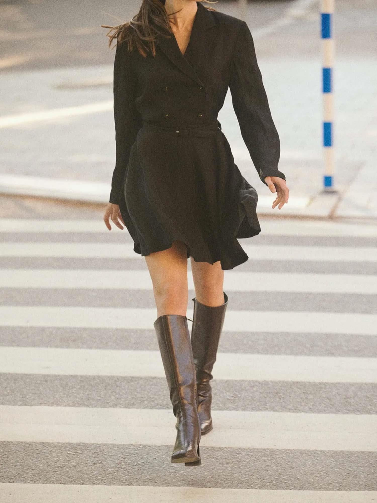 Tailored Mini Dress - Black
