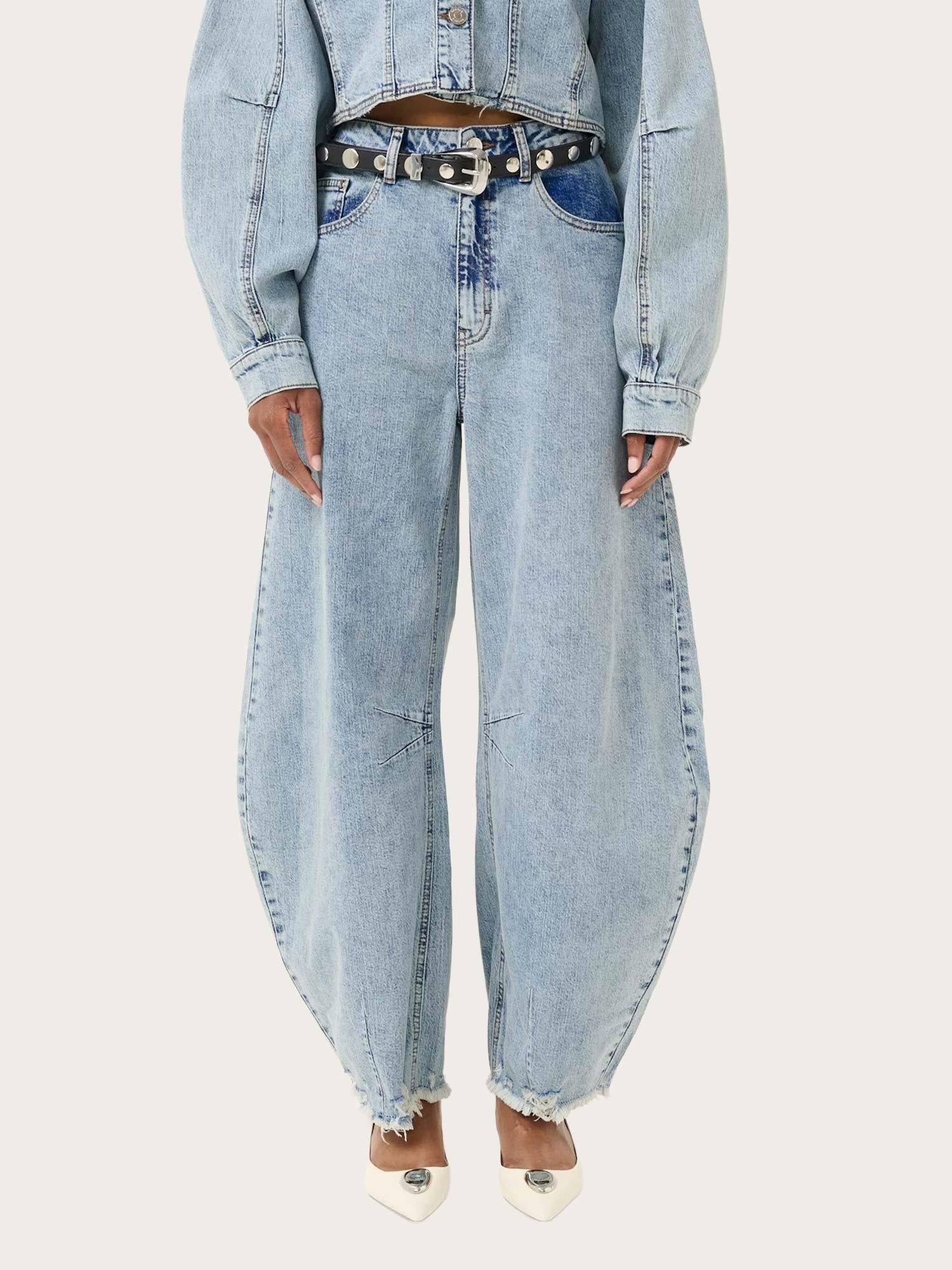 Dea mw Barrel Jeans - Light Blue Denim