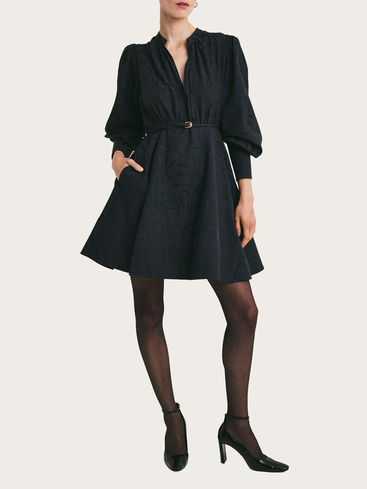 Jacquard Mini Dress - Anthracite