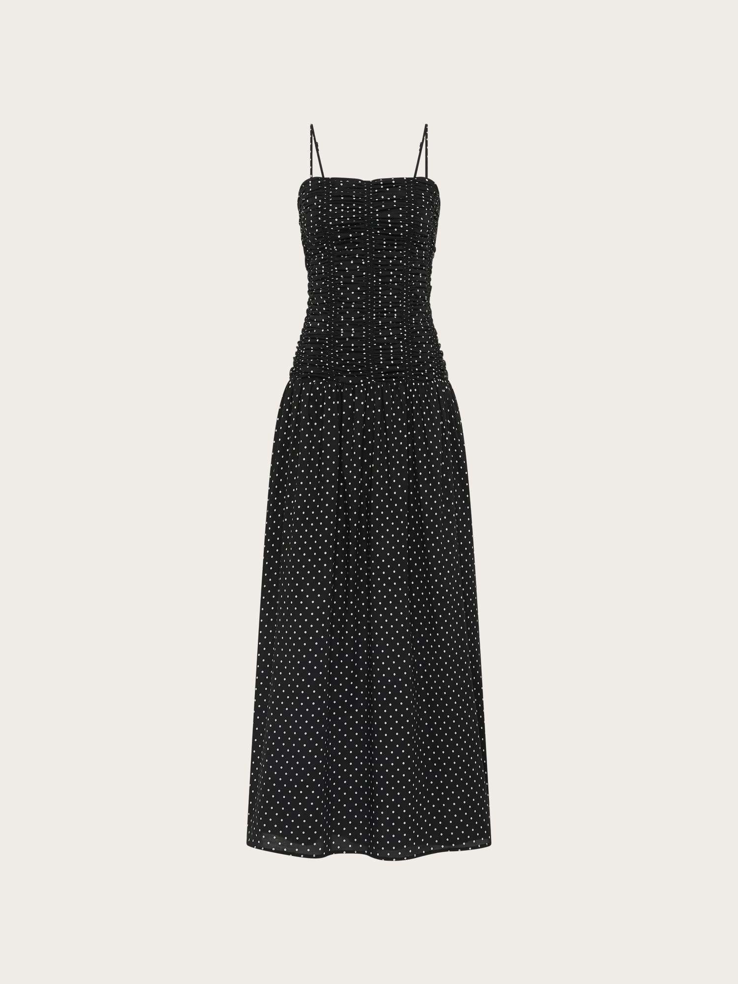 Mira Maxi Dress - Lola Polka Dot Black/Offwhite