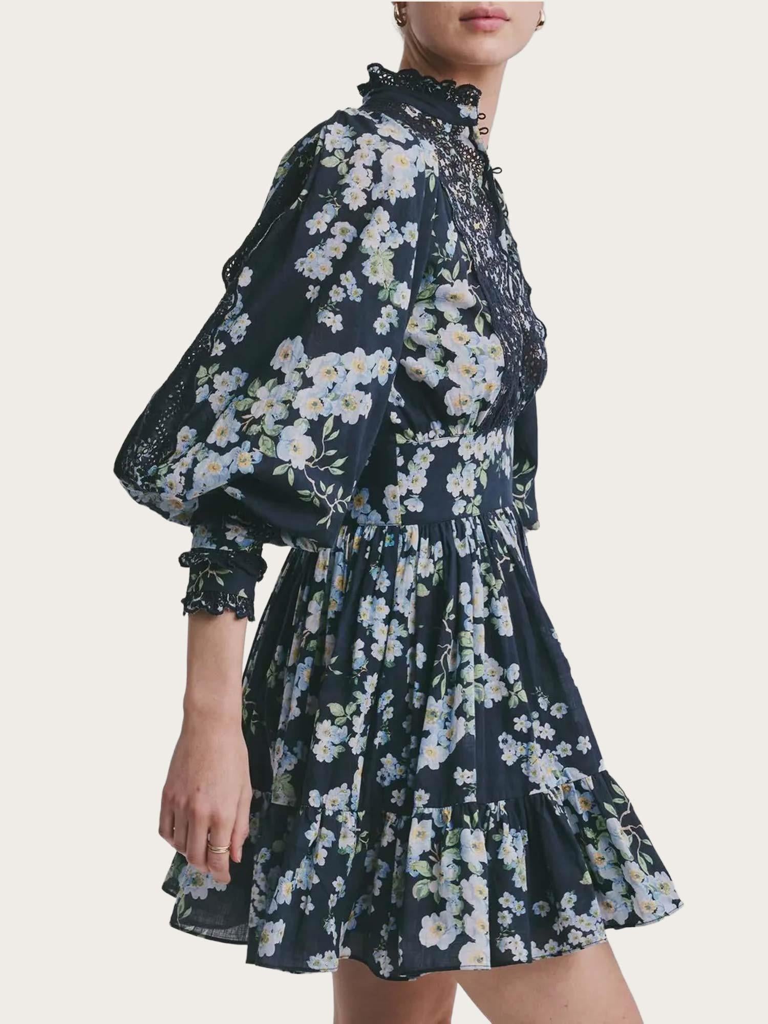 Cotton Slub Mini Dress - Cherry Blossom