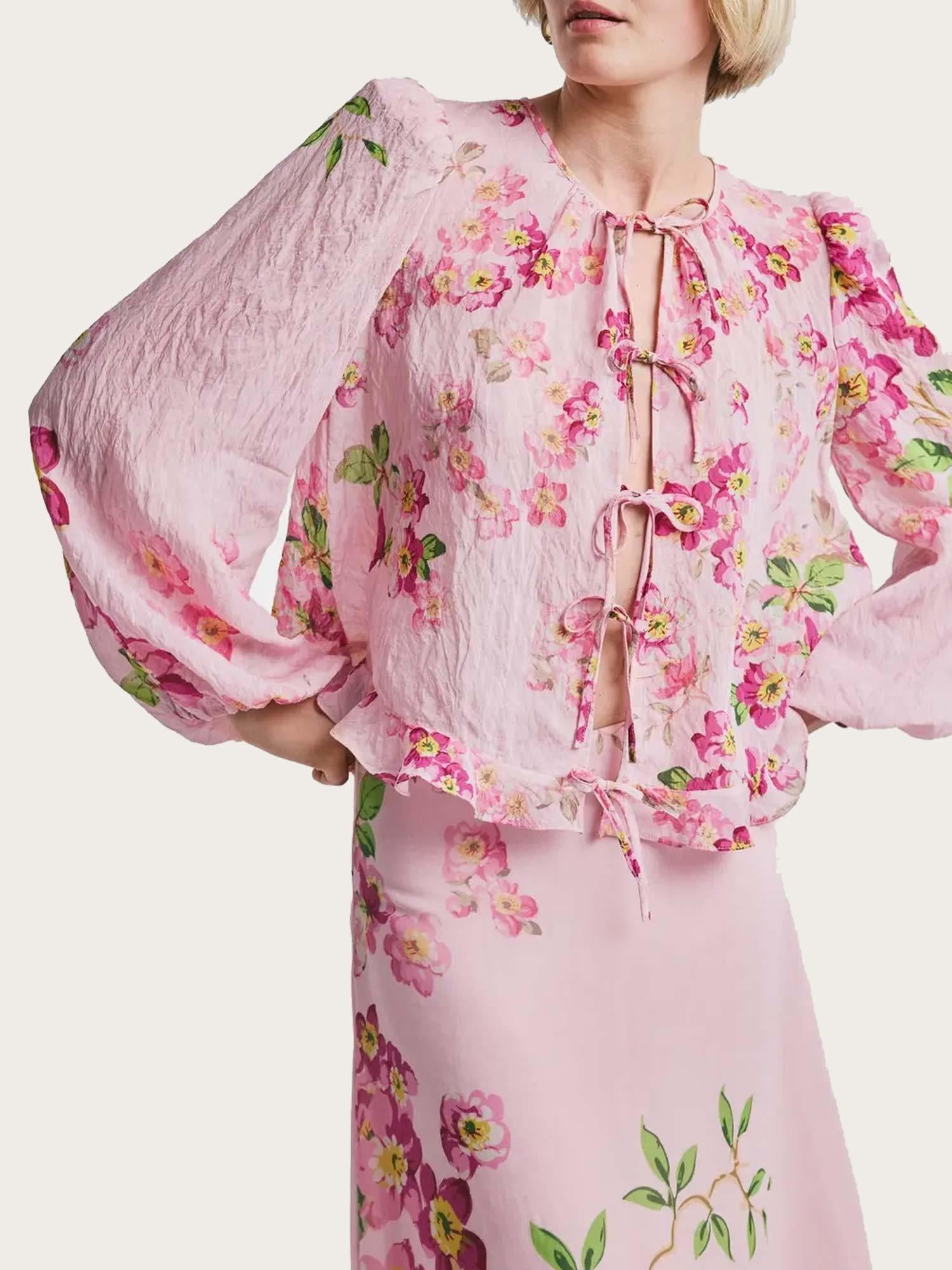 Viscose Bow Blouse - Cherry blossom