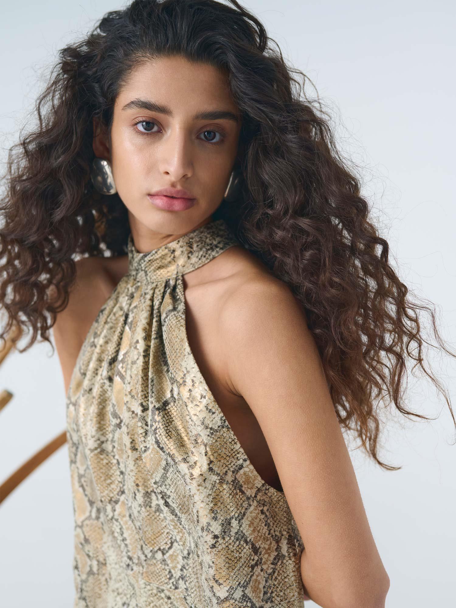 GZfeliza SL Short Dress - Yellow Snake