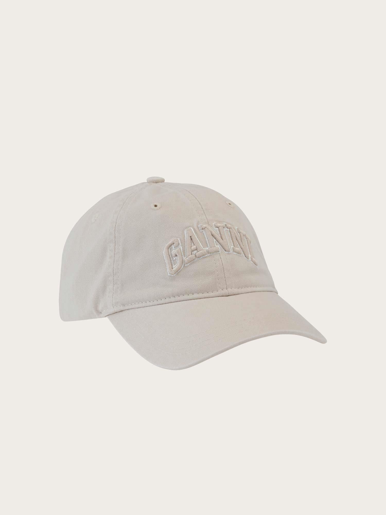 Washed Cotton Canvas Cap Emb - Egret