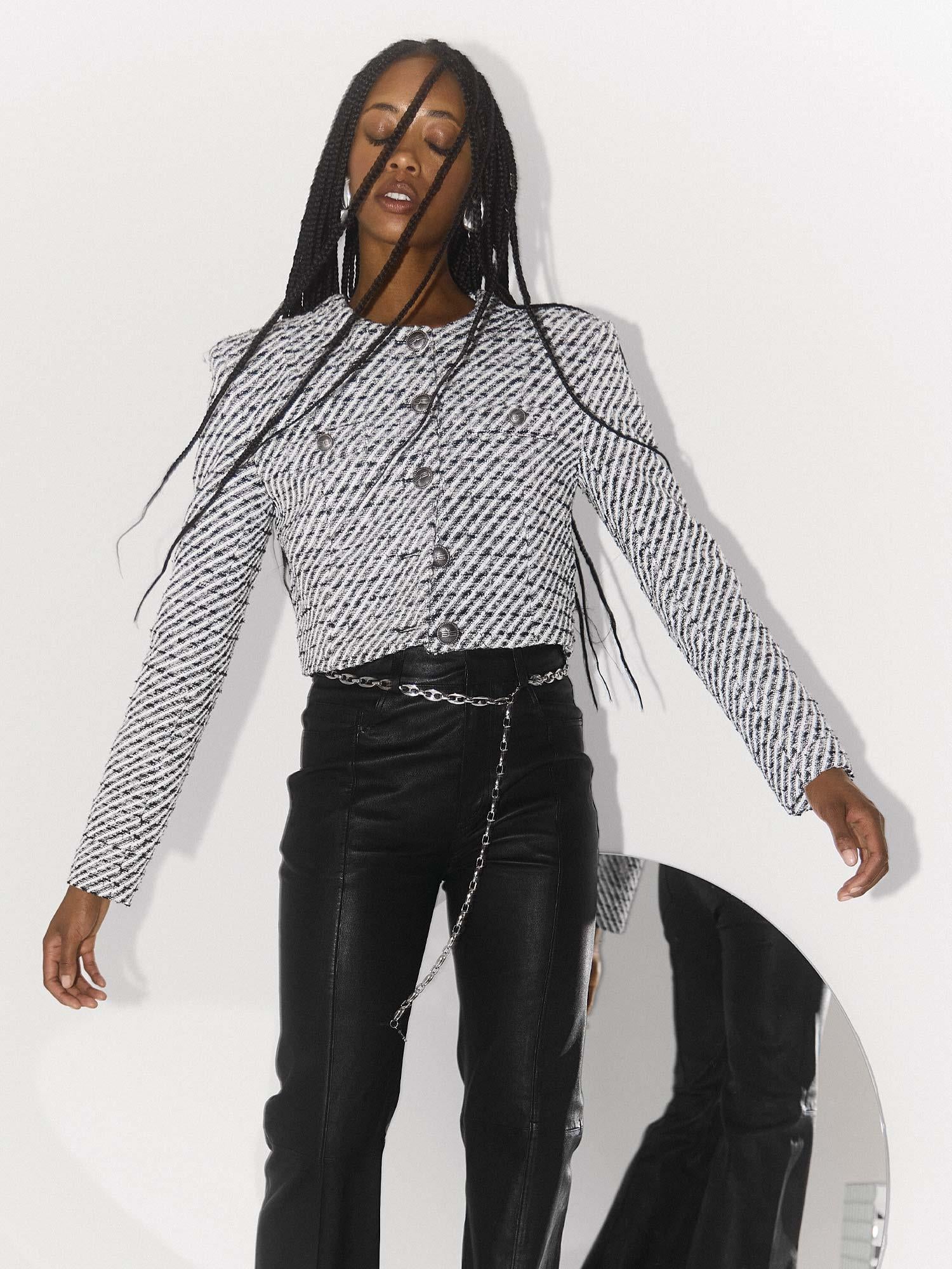Amilina Jacket - Blacknwhite Lurex