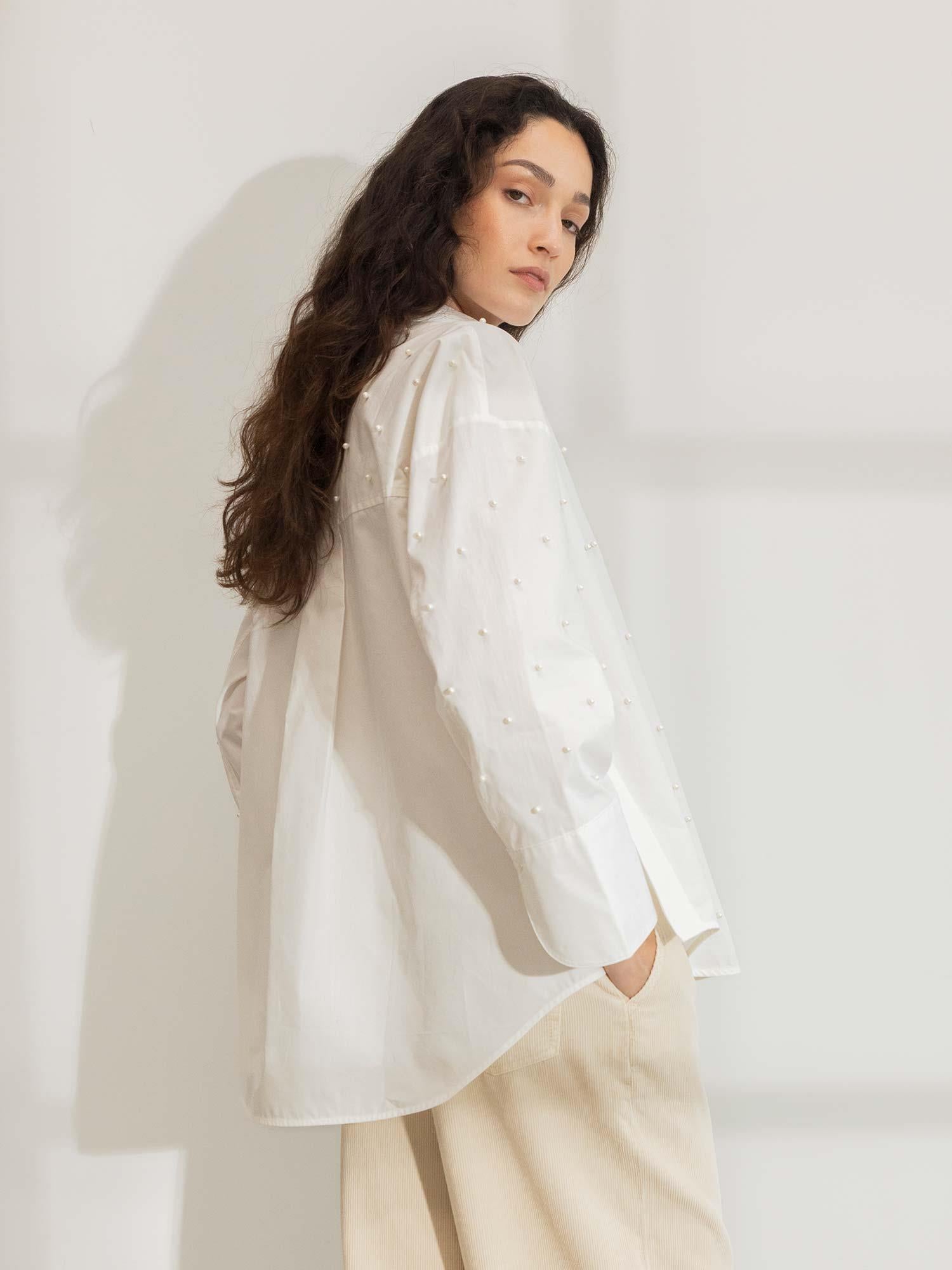 Nell Pearl Shirt - White