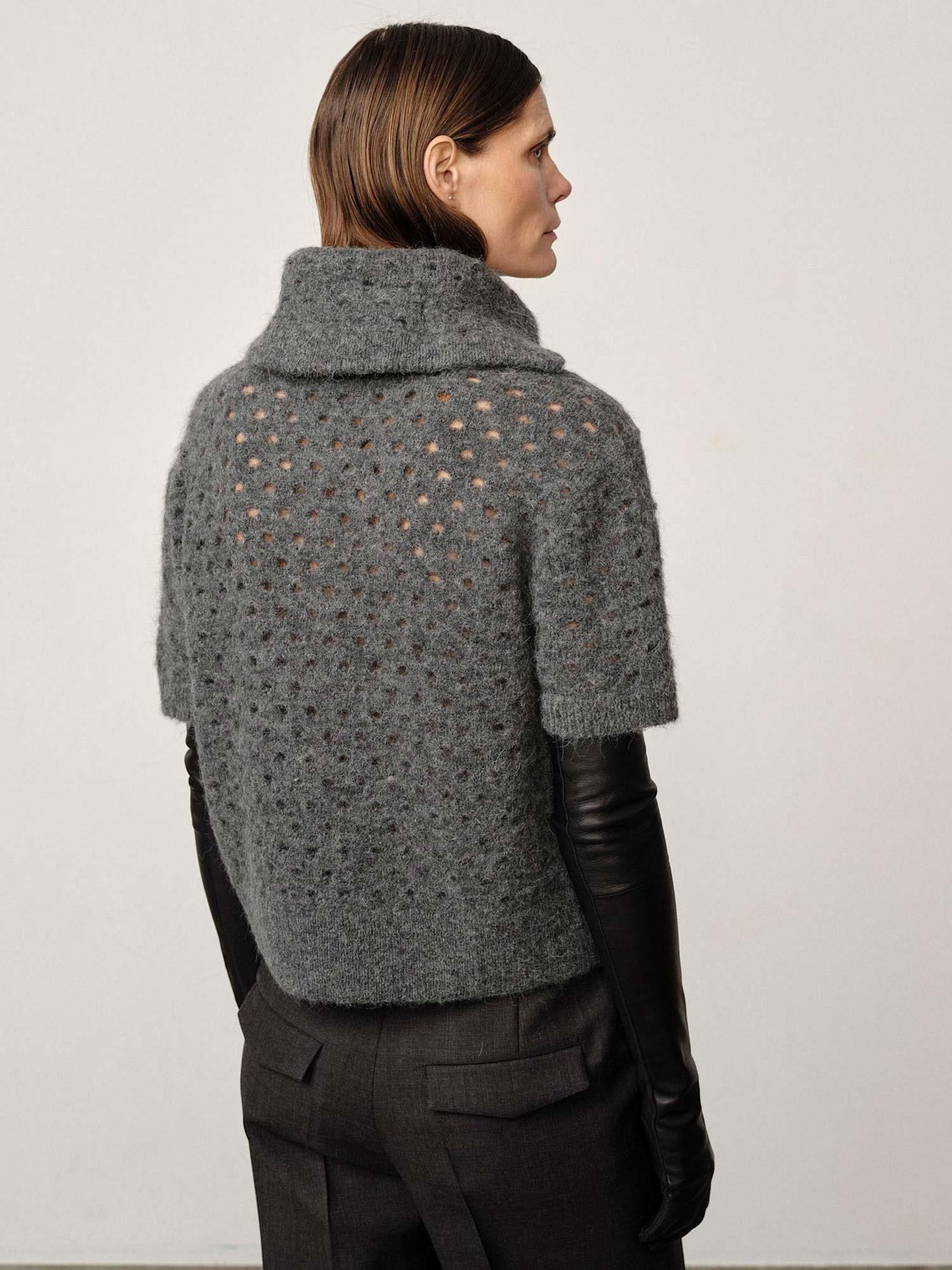 Bacon Knit Blouse - Grey