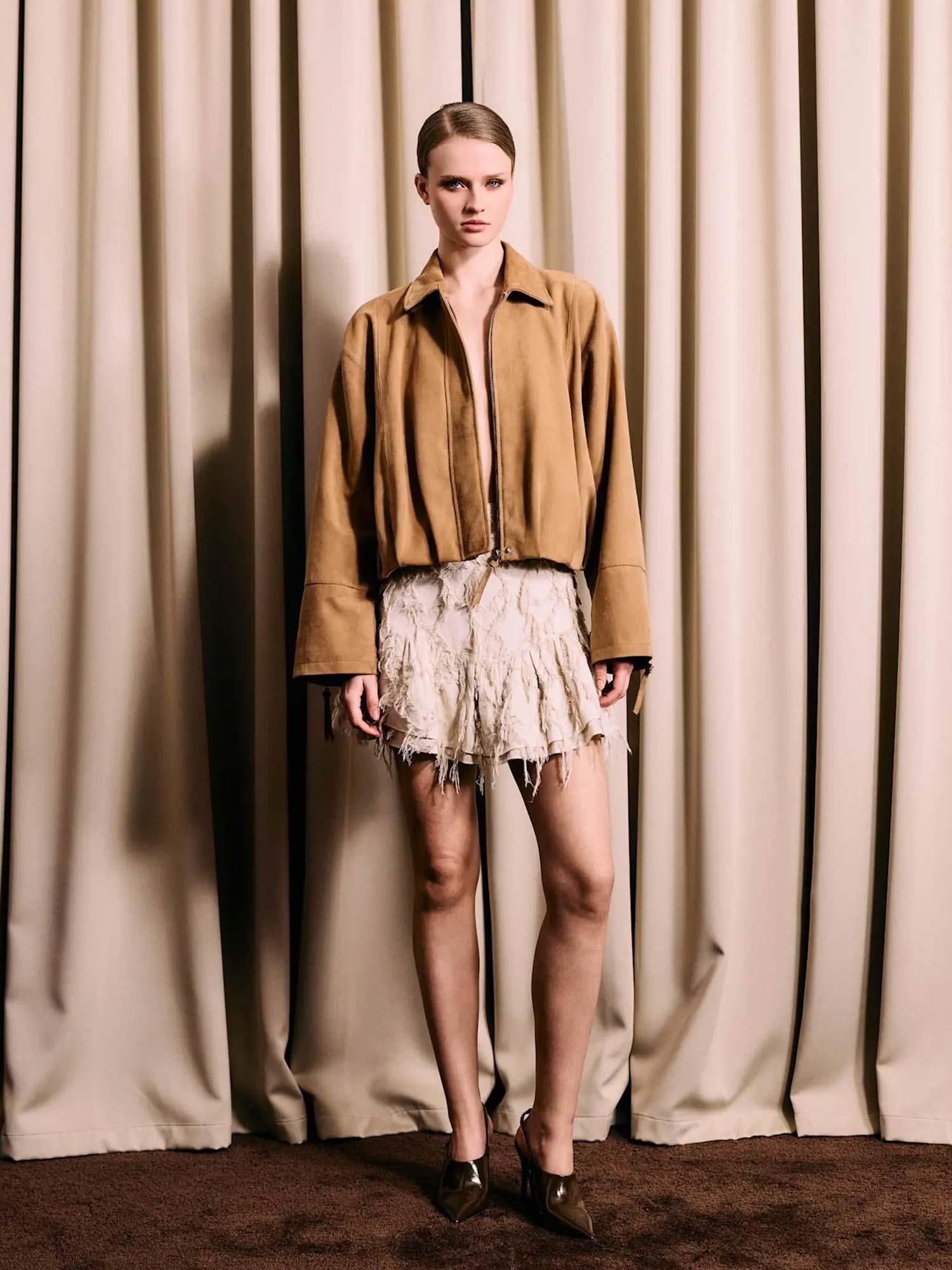 Posy Fray Skirt - Raw Beige