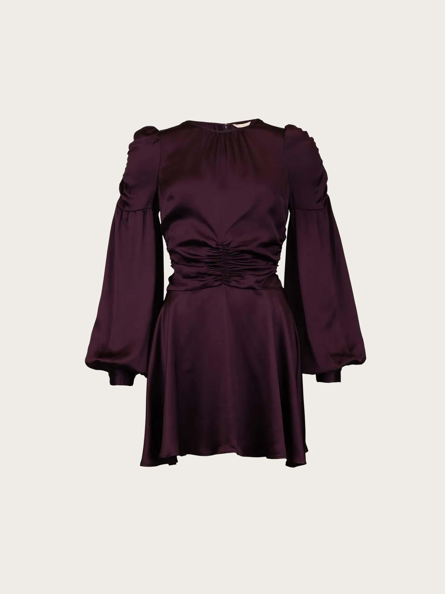 Satin Mini Dress - Burgundy