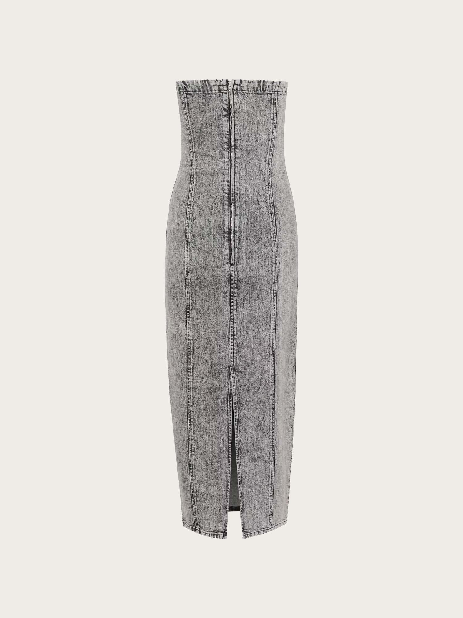 Zauma ss Long Dress - Vintage Grey Wash