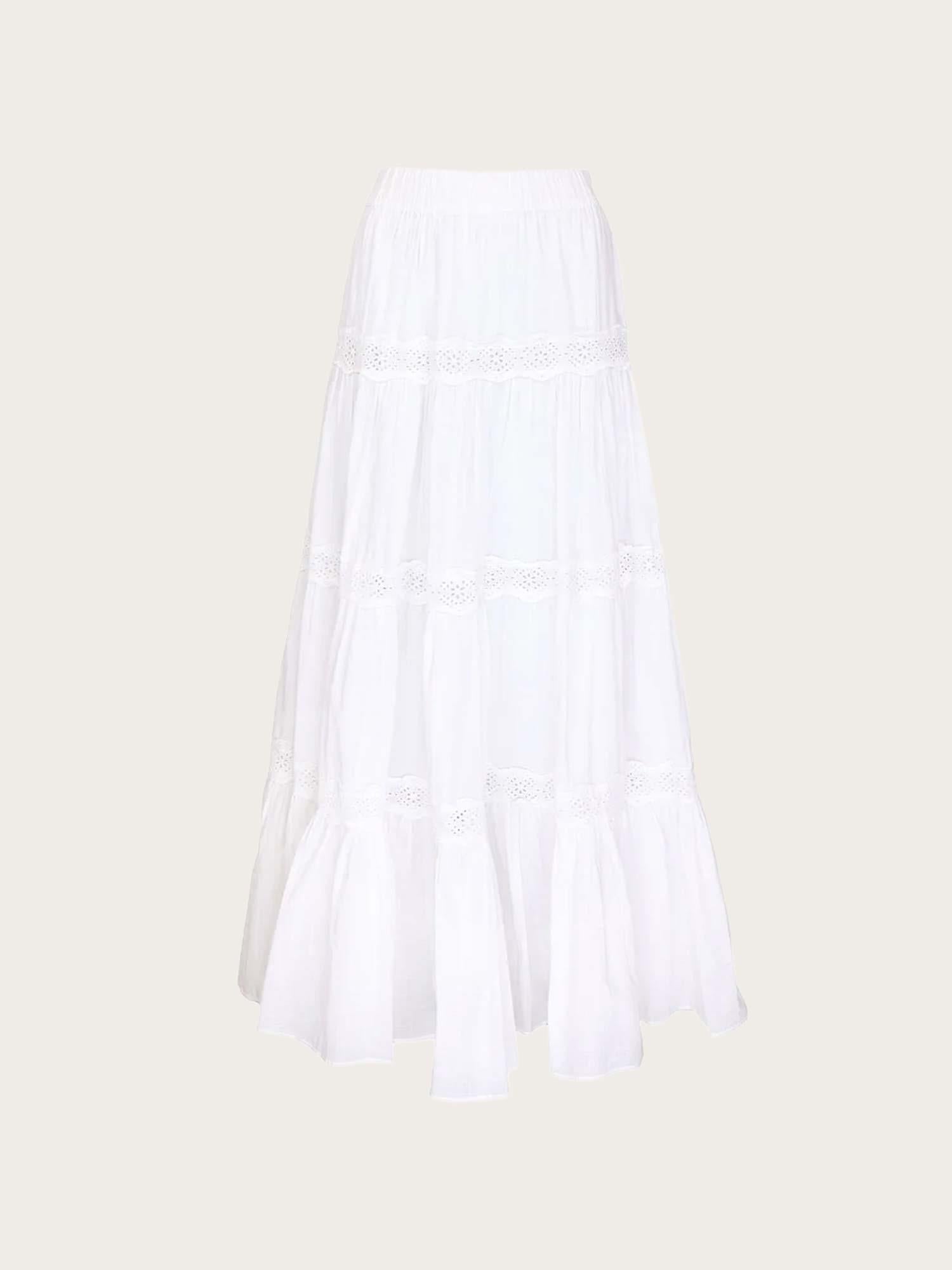 Cotton Slub Skirt - White