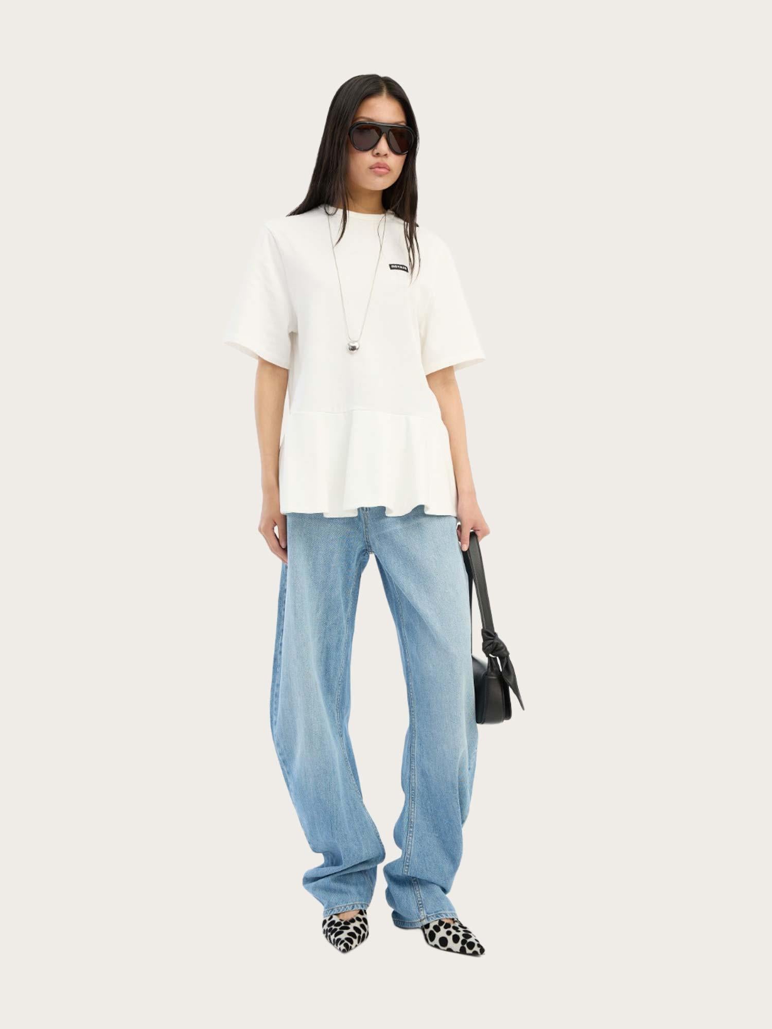 Peplum T-Shirt - Bright White