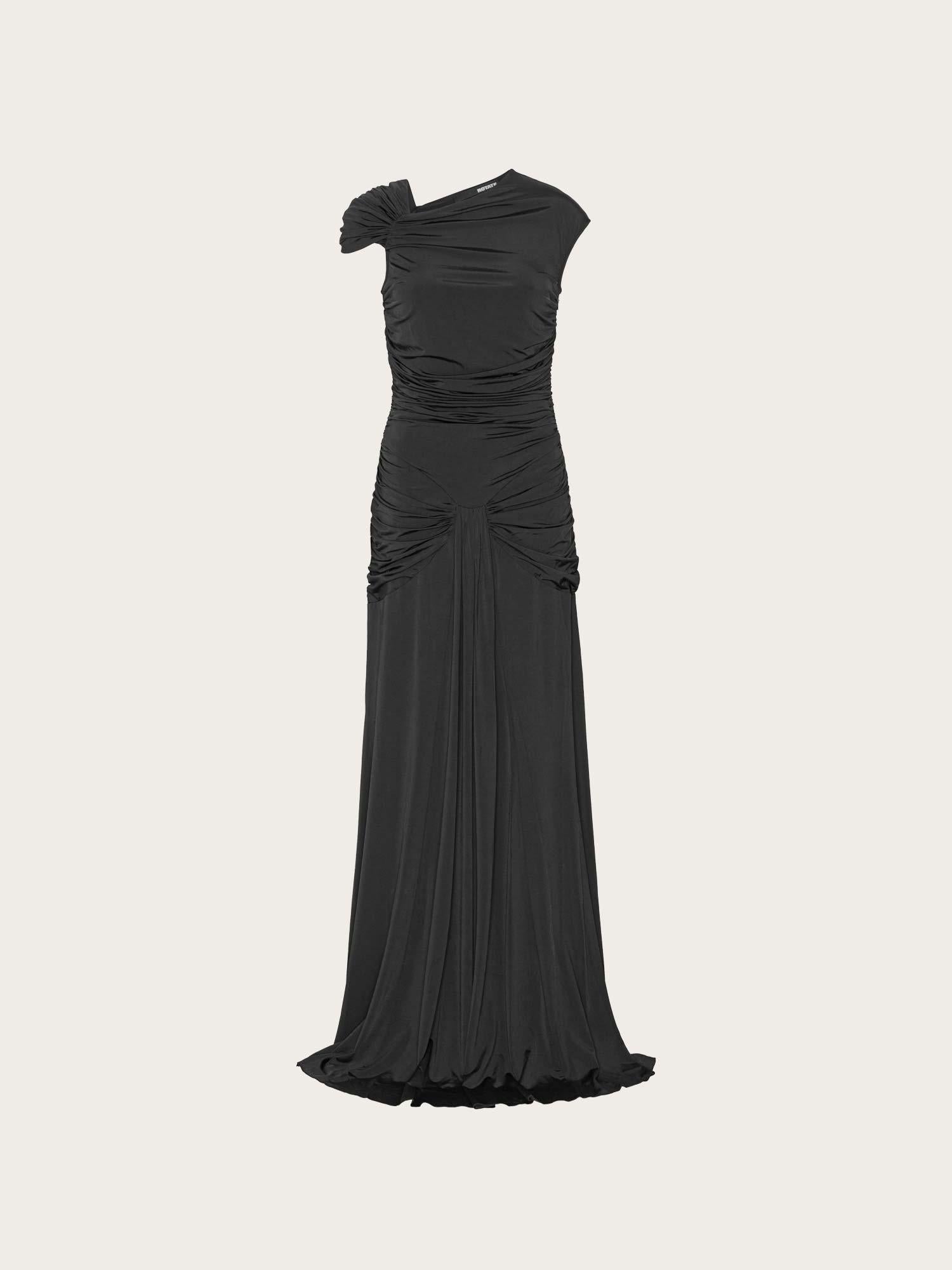 Maxi Asymmetric Dress - Black