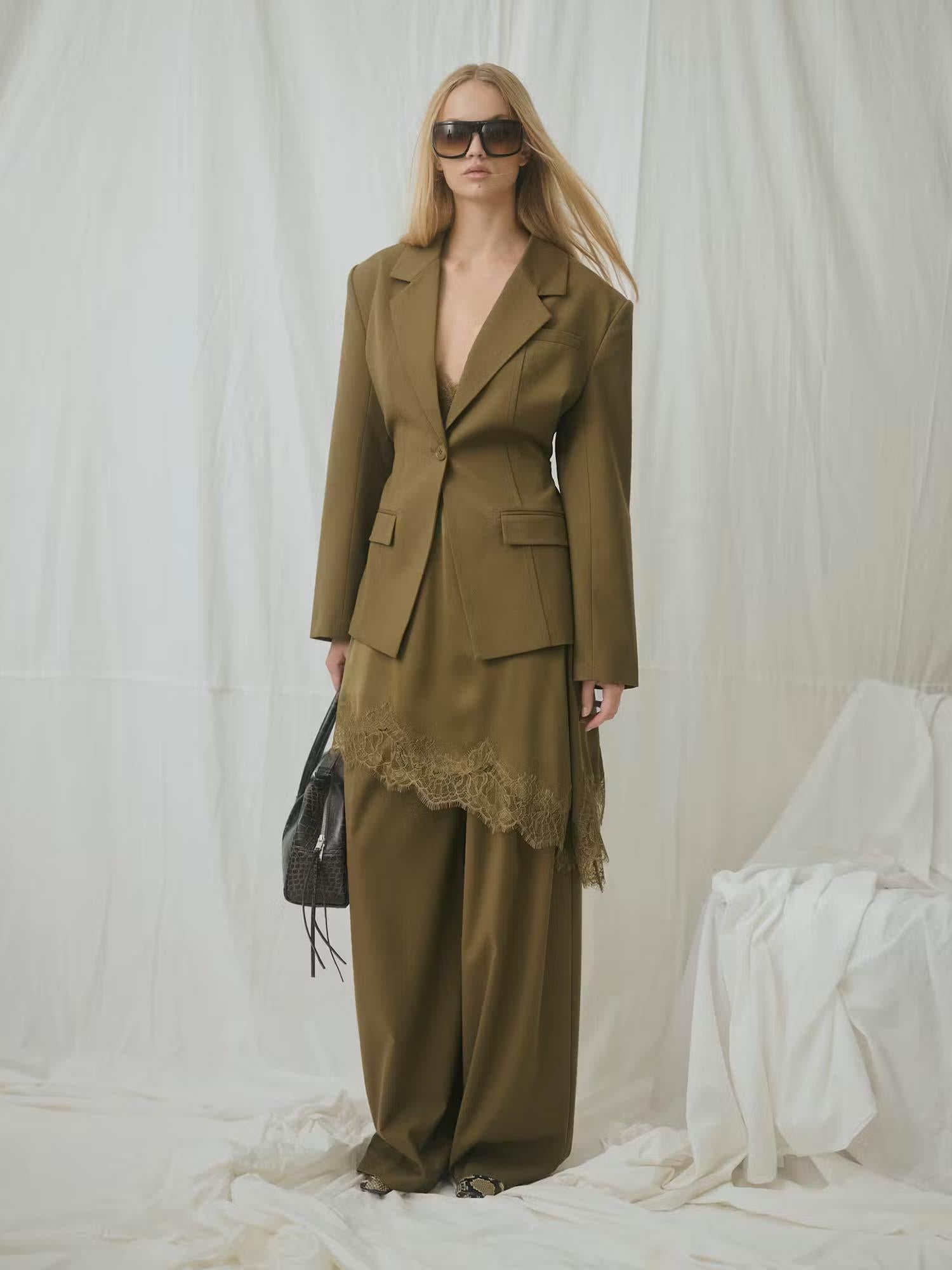 Olivia HW Pants - Military Olive
