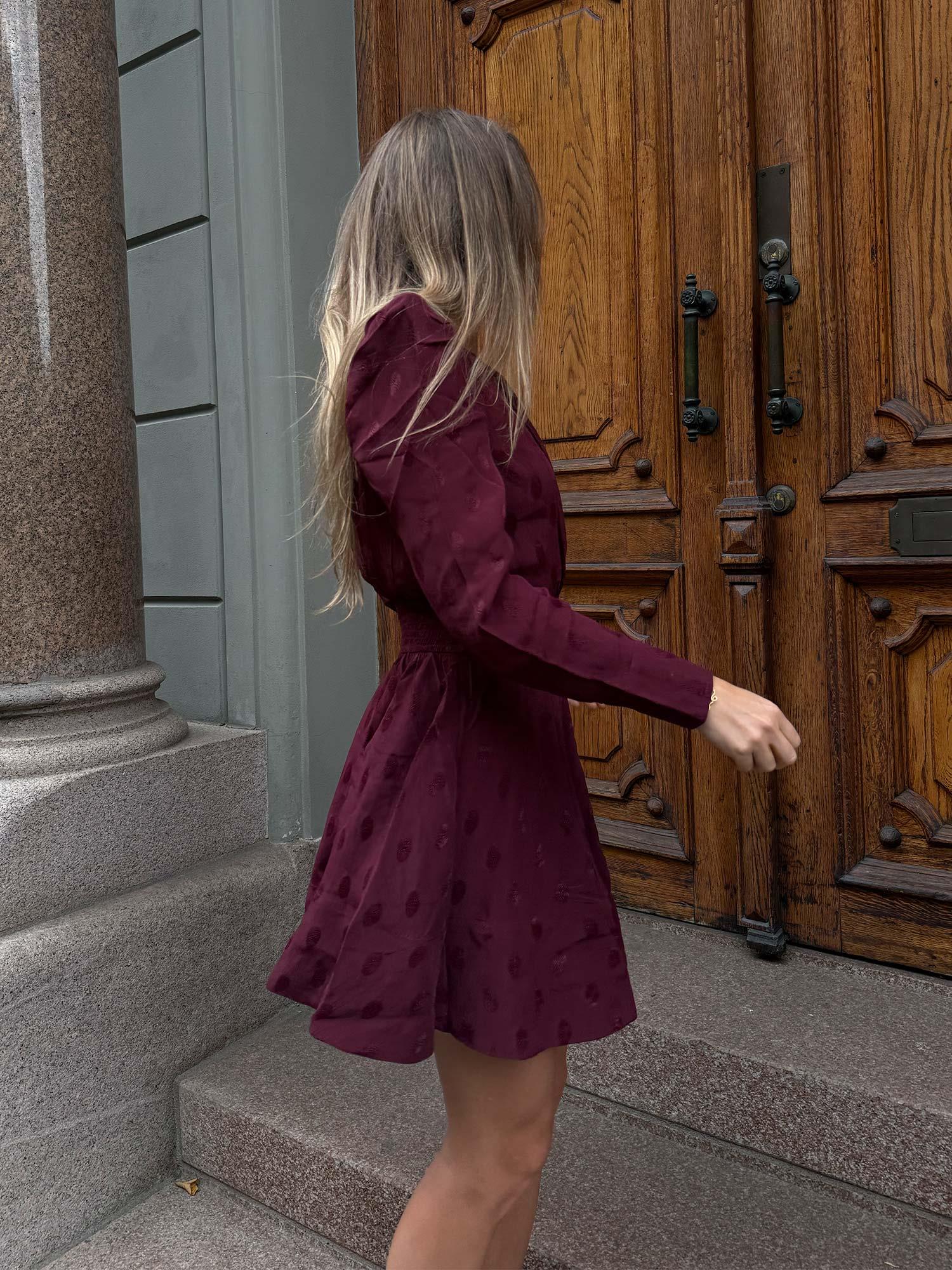 Viskose Mini Dress - Burgundy