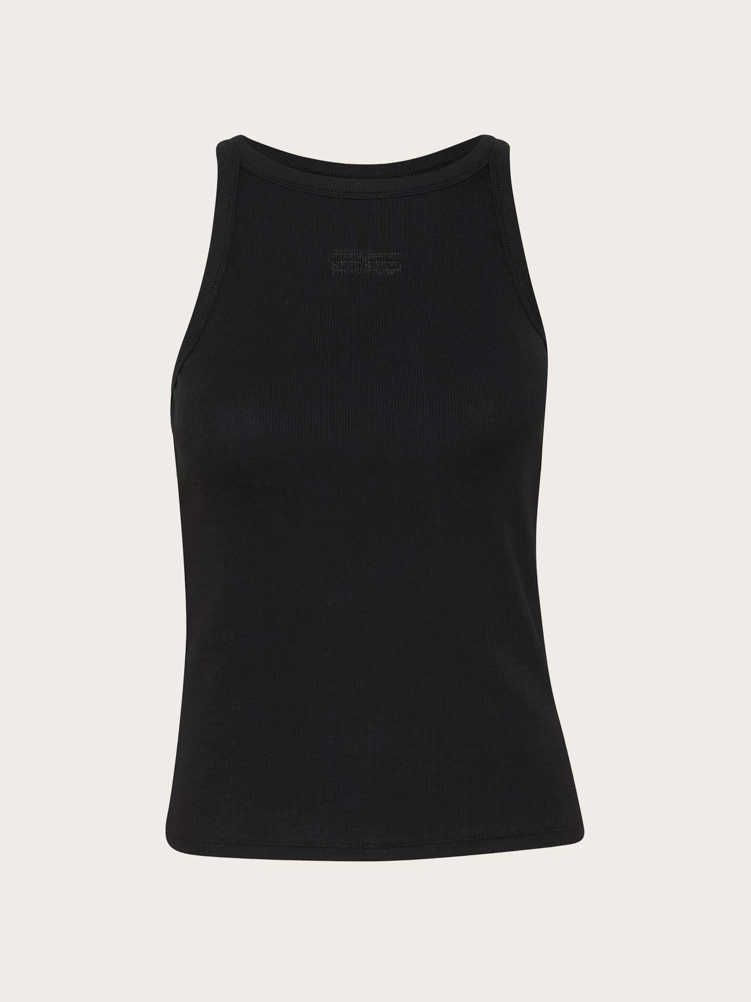 Drew Rhinestone Logo Tank - Black
