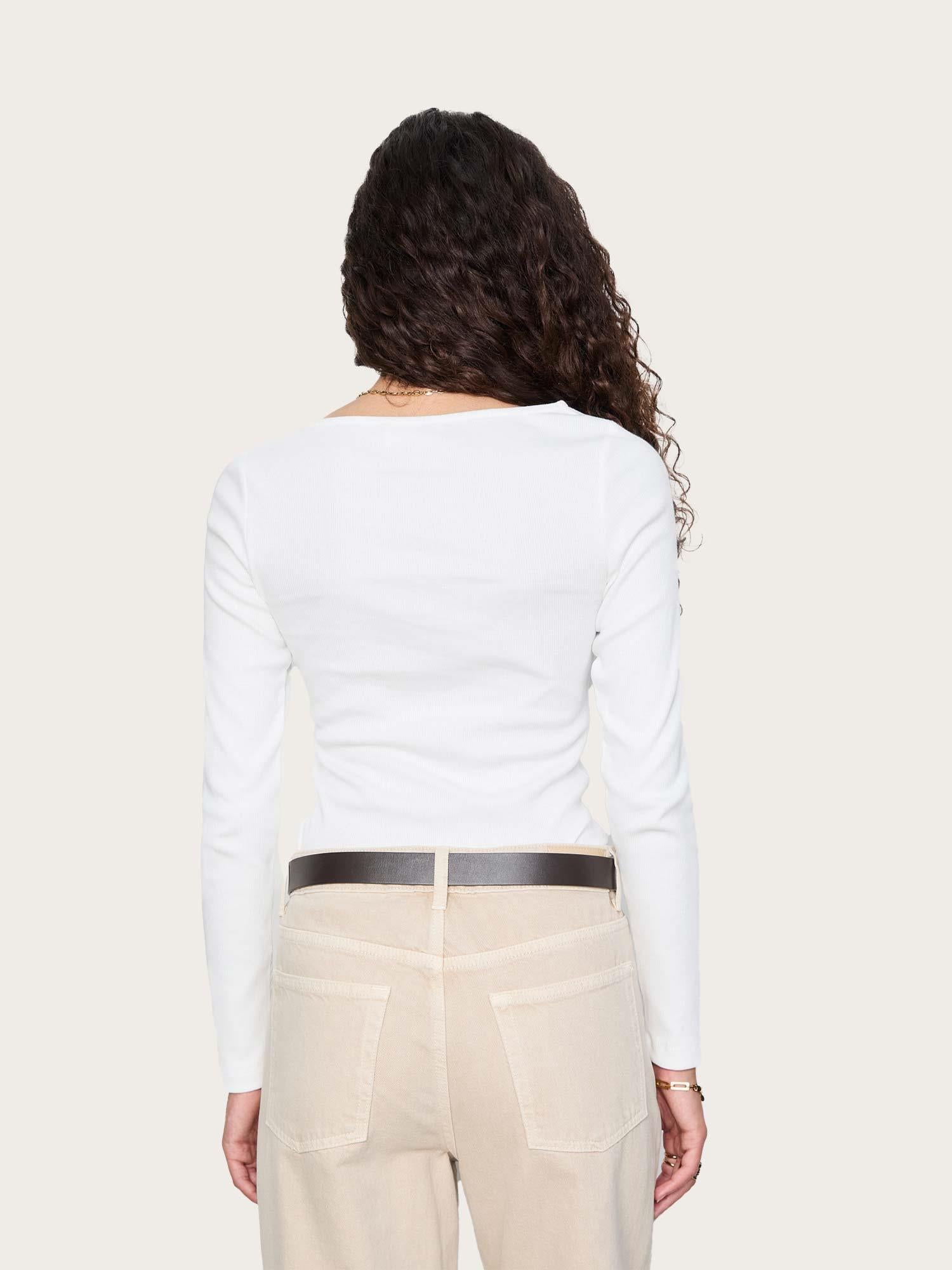 Petronella Rib Boatneck - Offwhite