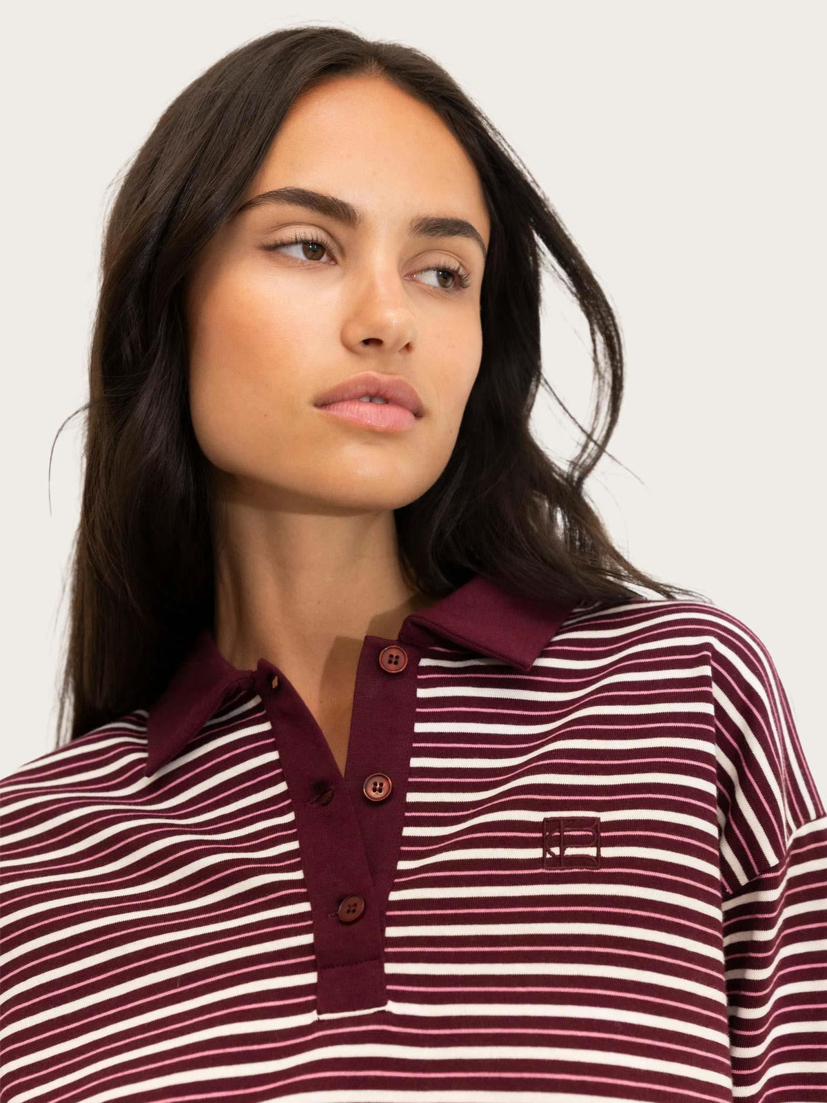 Elmer Polo Shirt - Deep Plum Stripe