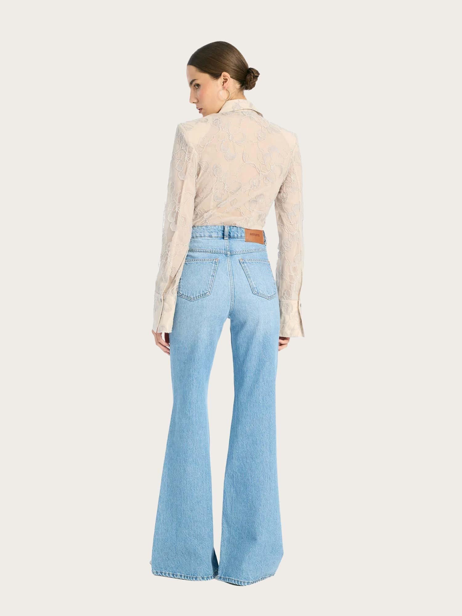 Flared Highwaisted Jeans - Hydrangea