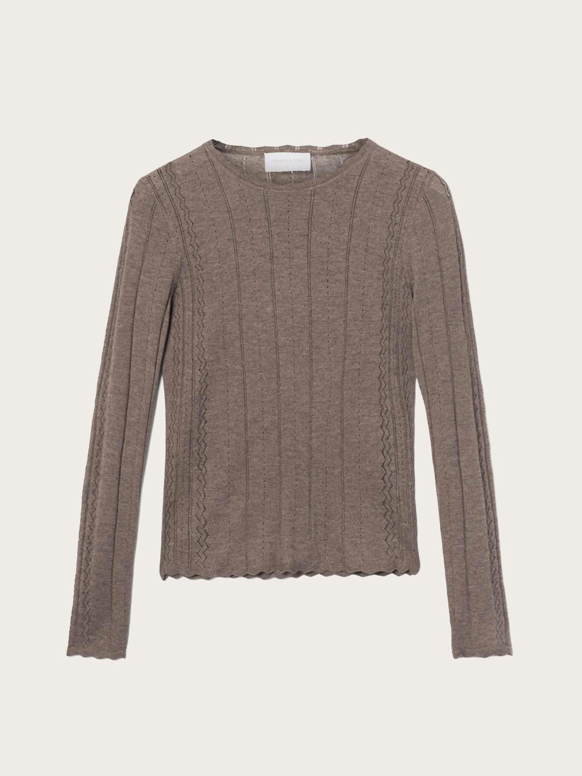 Safir Knit Top - Dark Taupe Melange