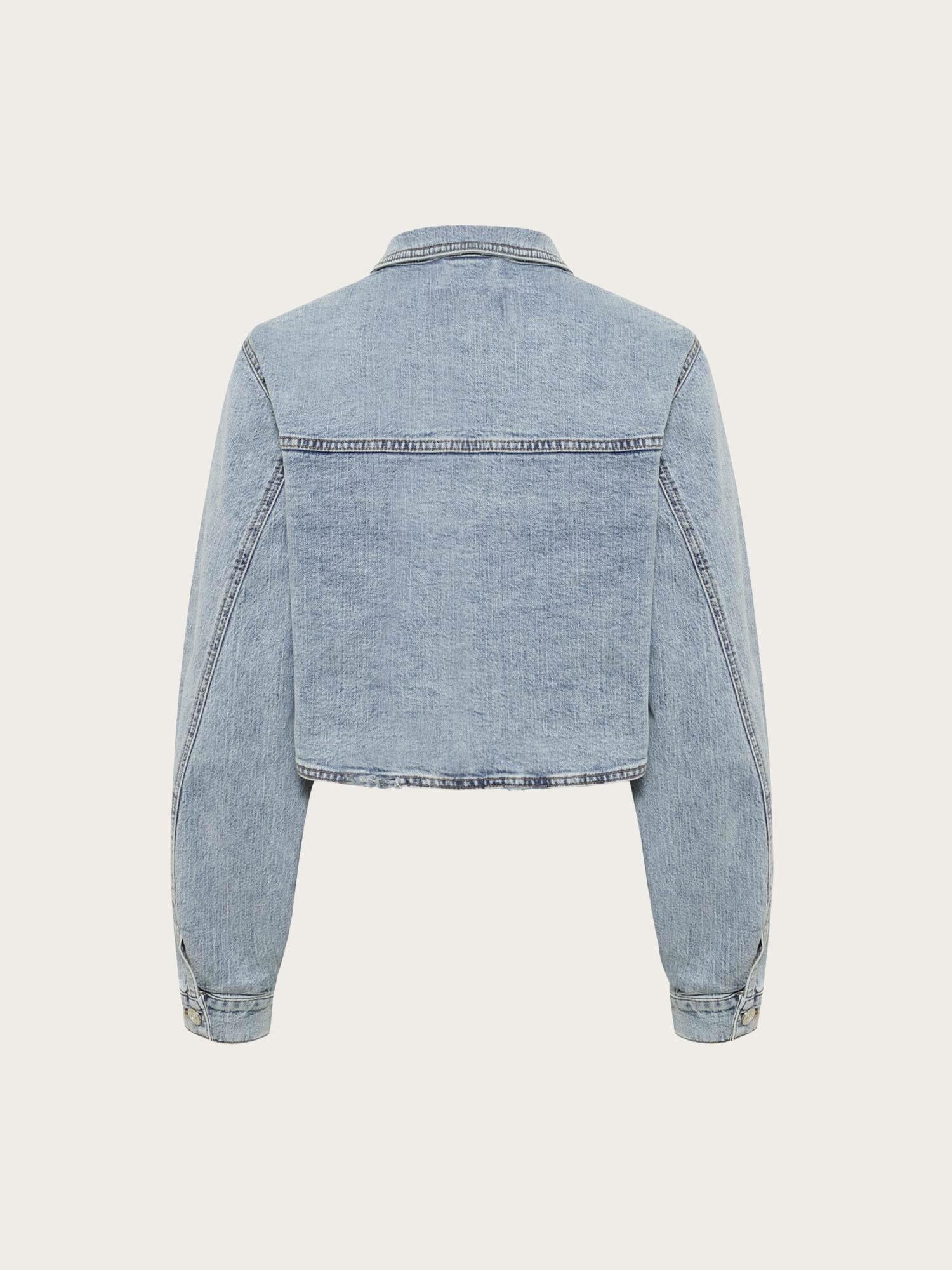 Dea Cropped Jacket - Light Blue Denim