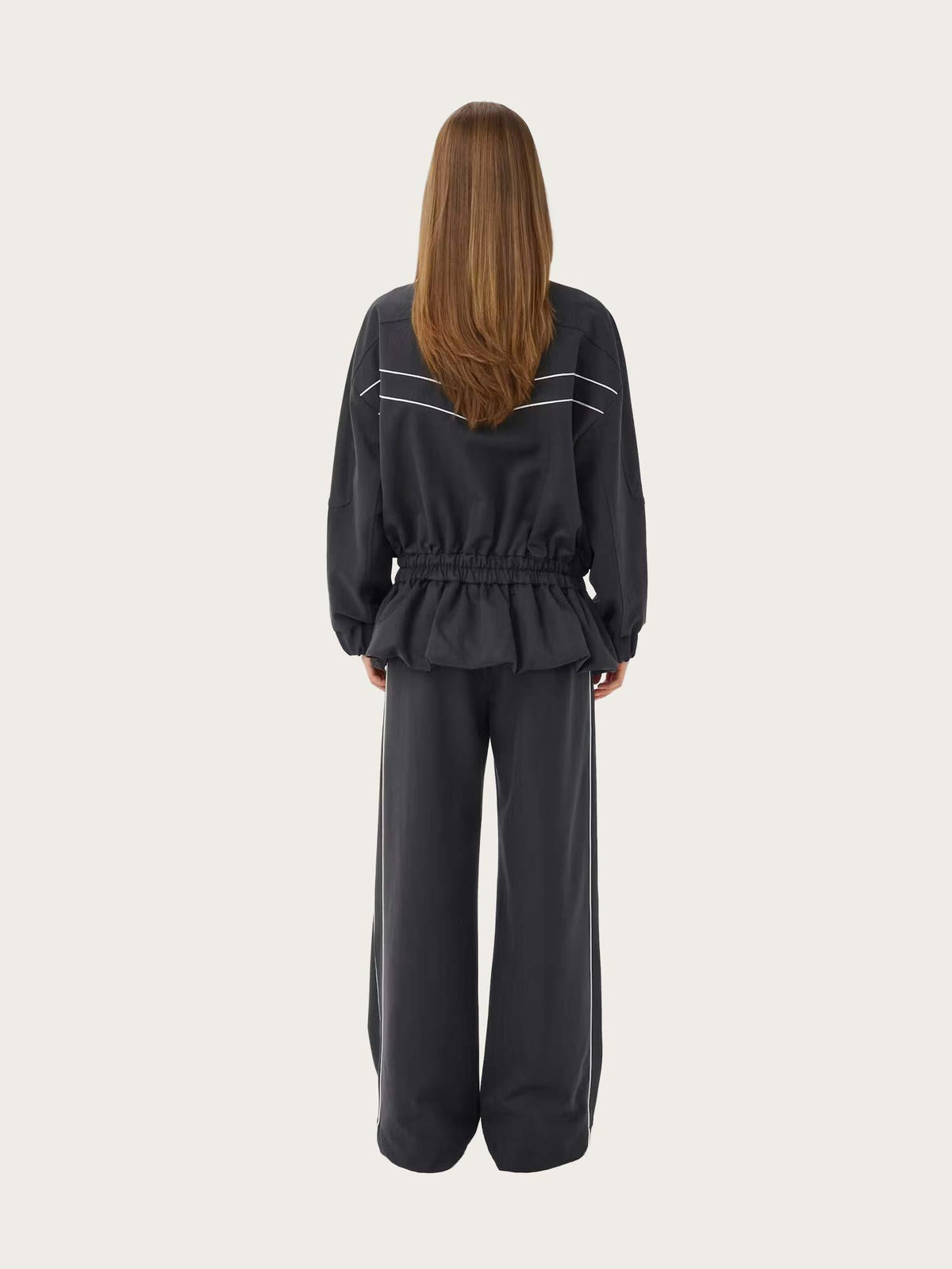 Alezia HW Pants - Grey Herringbone