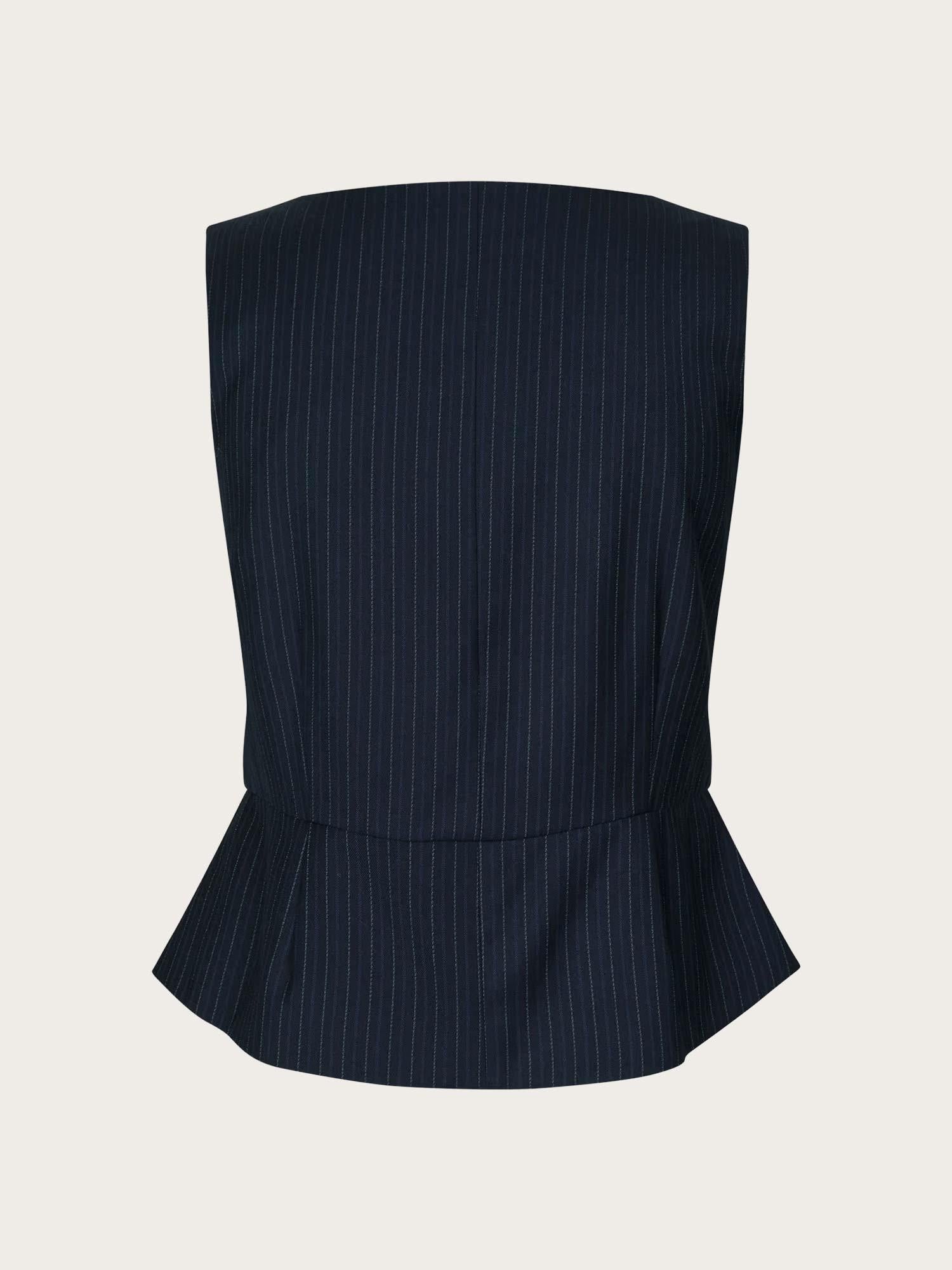 Enfresno Vest - Dark Navy Pinstripe