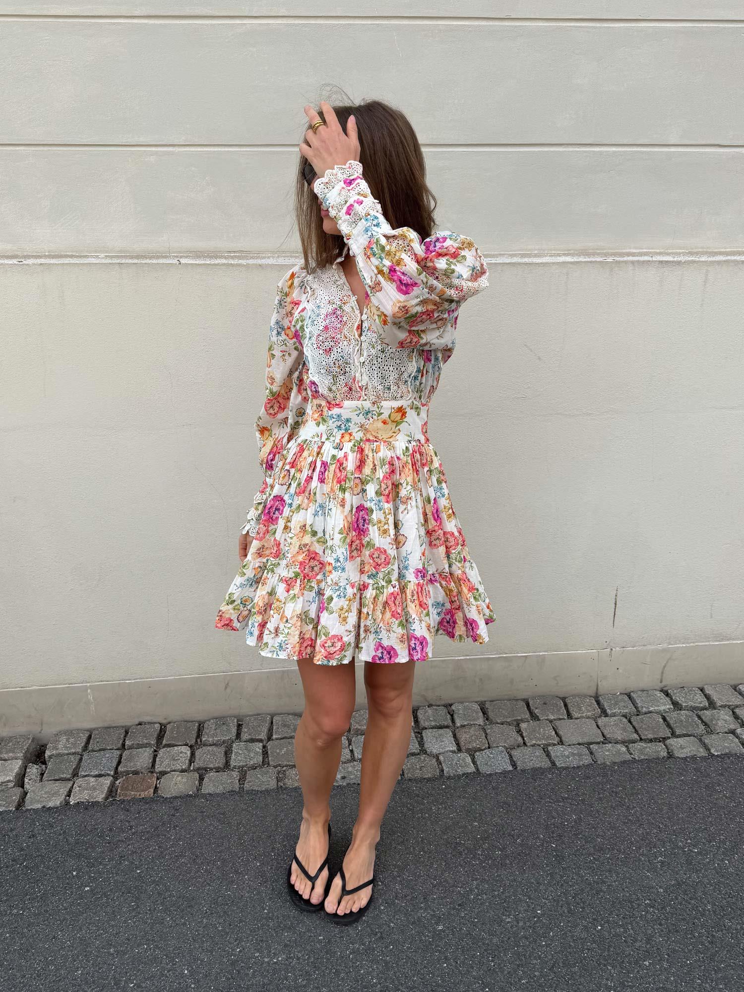 Cotton Slub Mini Dress - Flora