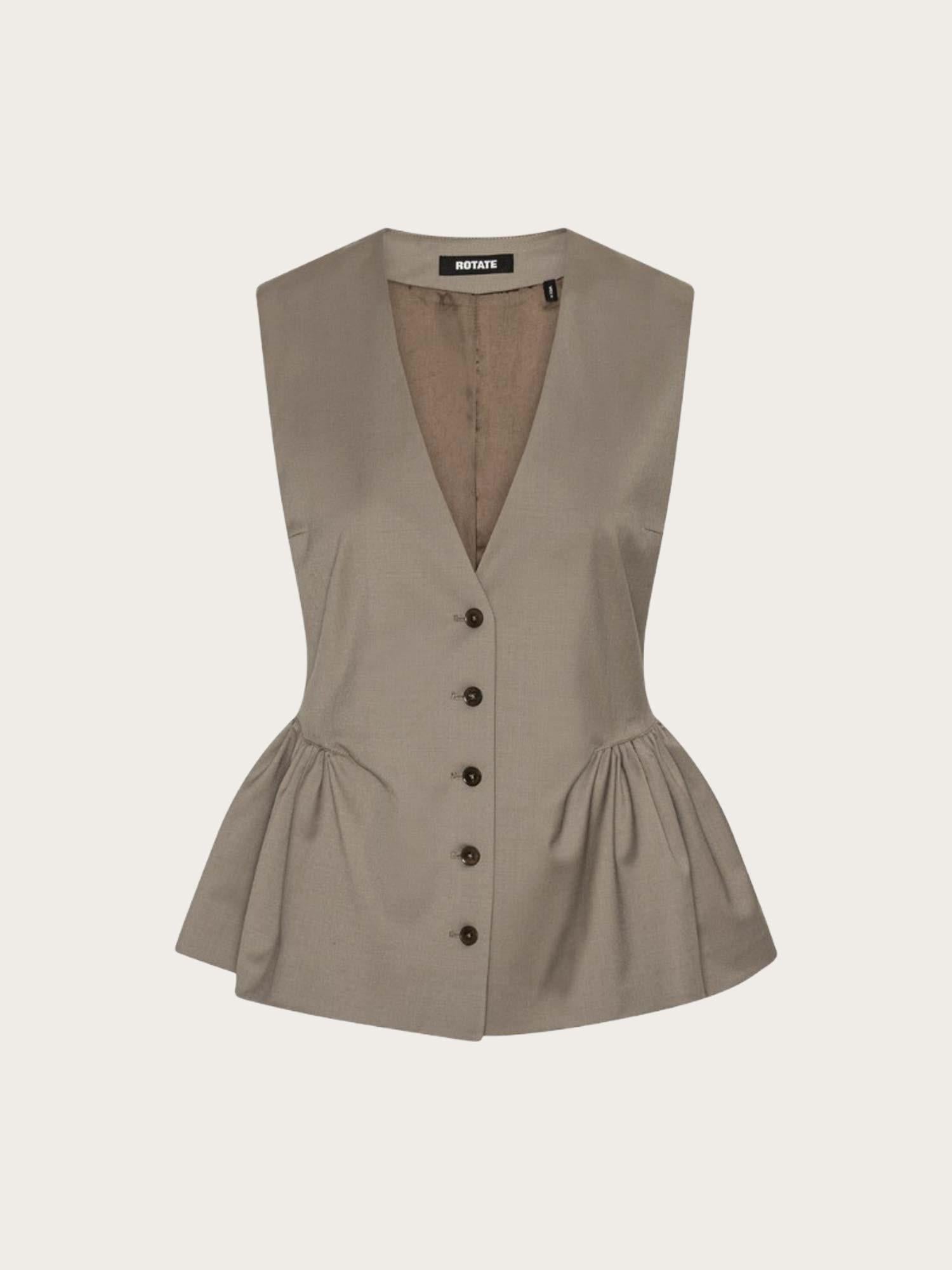 Peplum Waistcoat - Driftwood