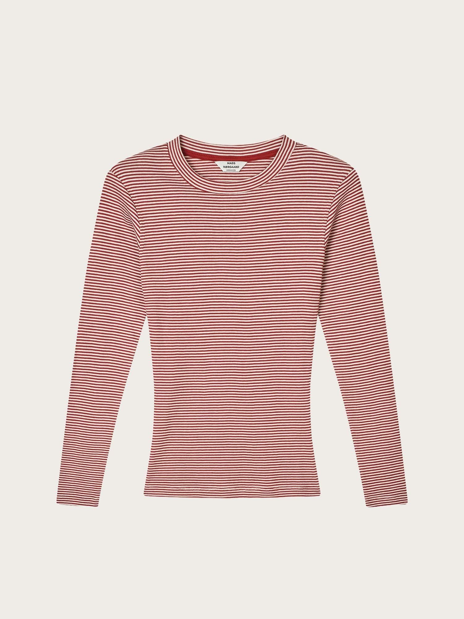 2X2 Cotton Stripe Tuba Tee LS - Winery/Vanilla Ice