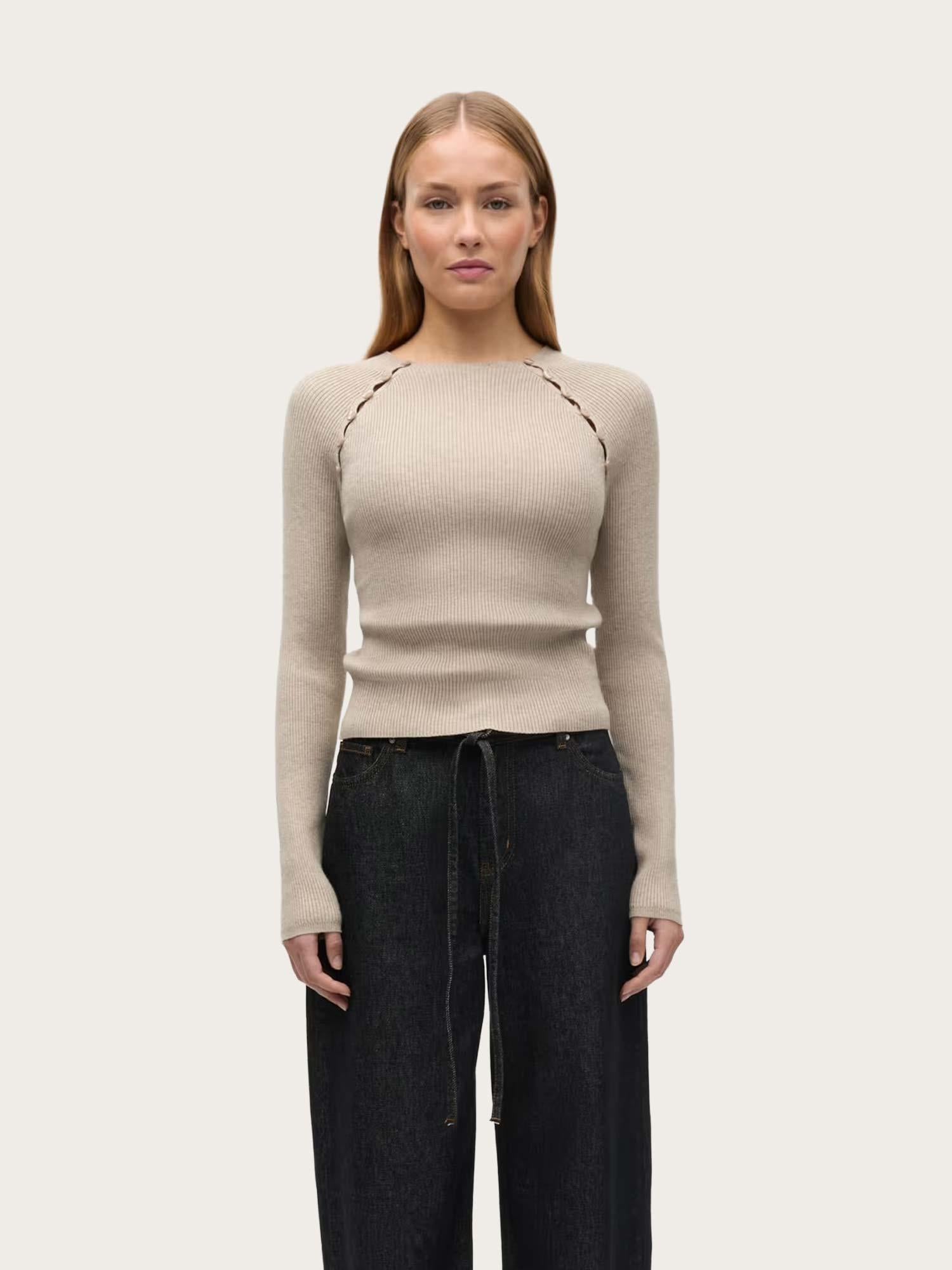 Enlana LS Knit - Chinchilla Melange