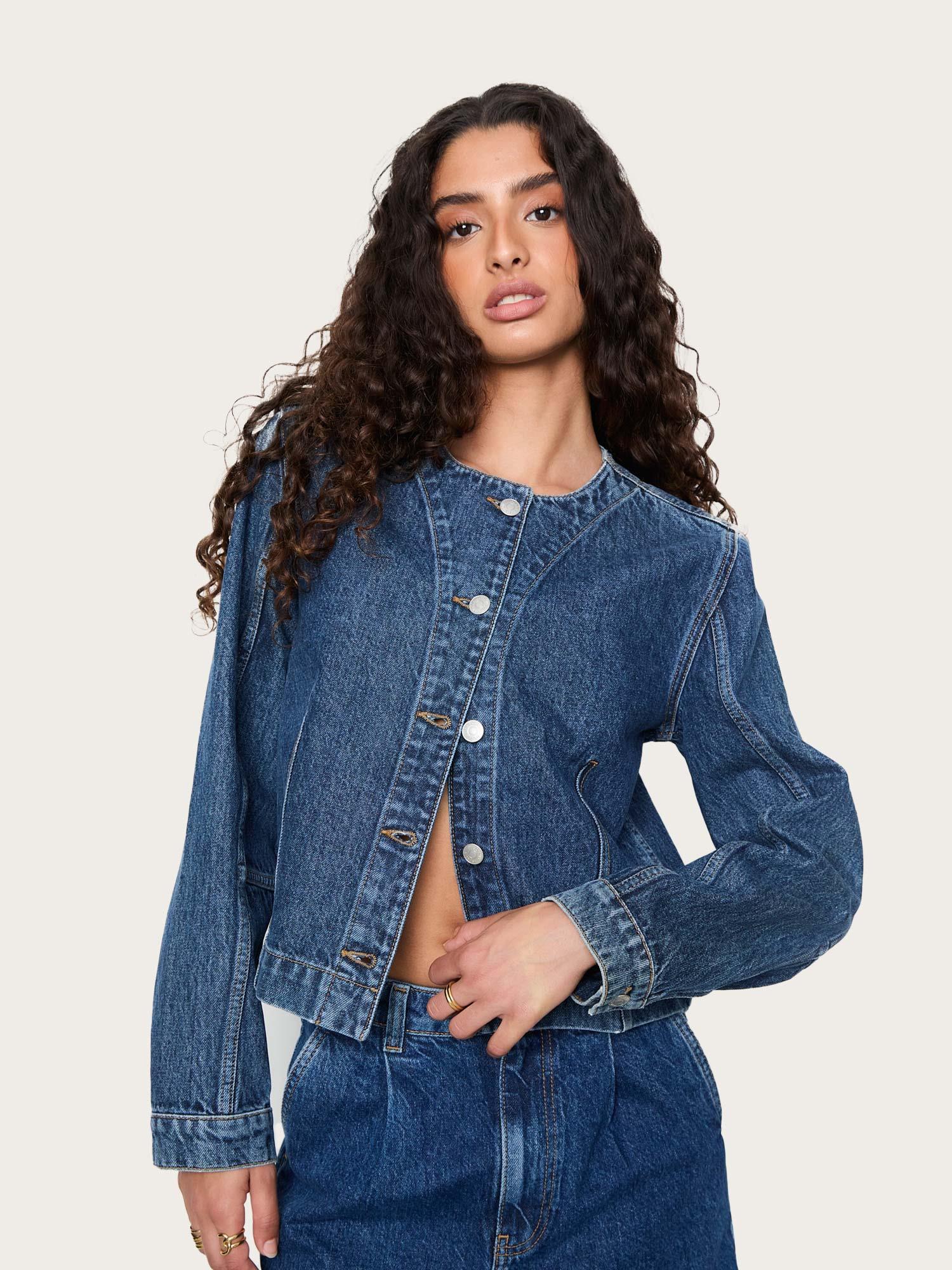 Jules Denim Jacket - Washed Dark Blue