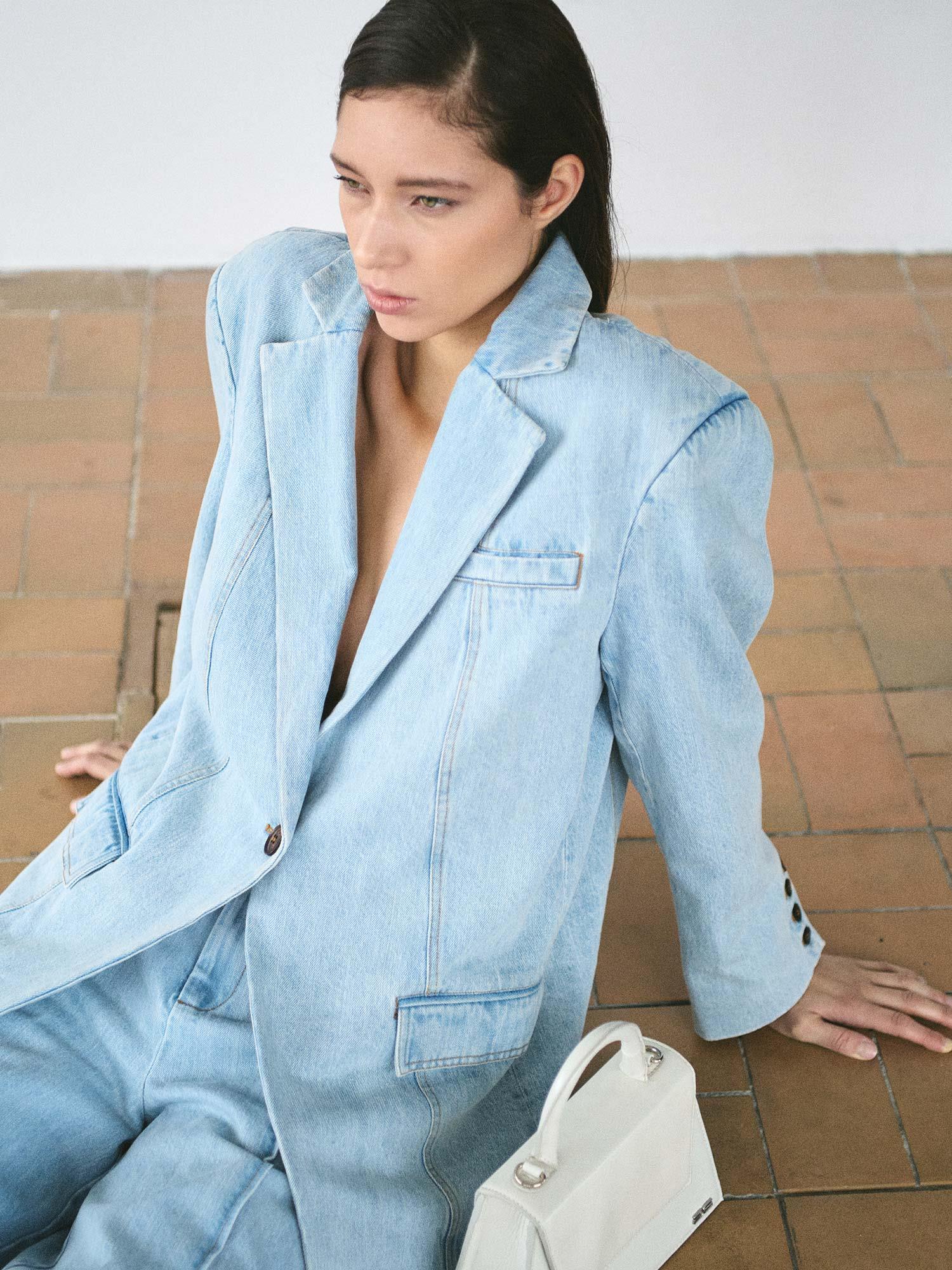 Vella OZ Blazer - Light Blue Washed