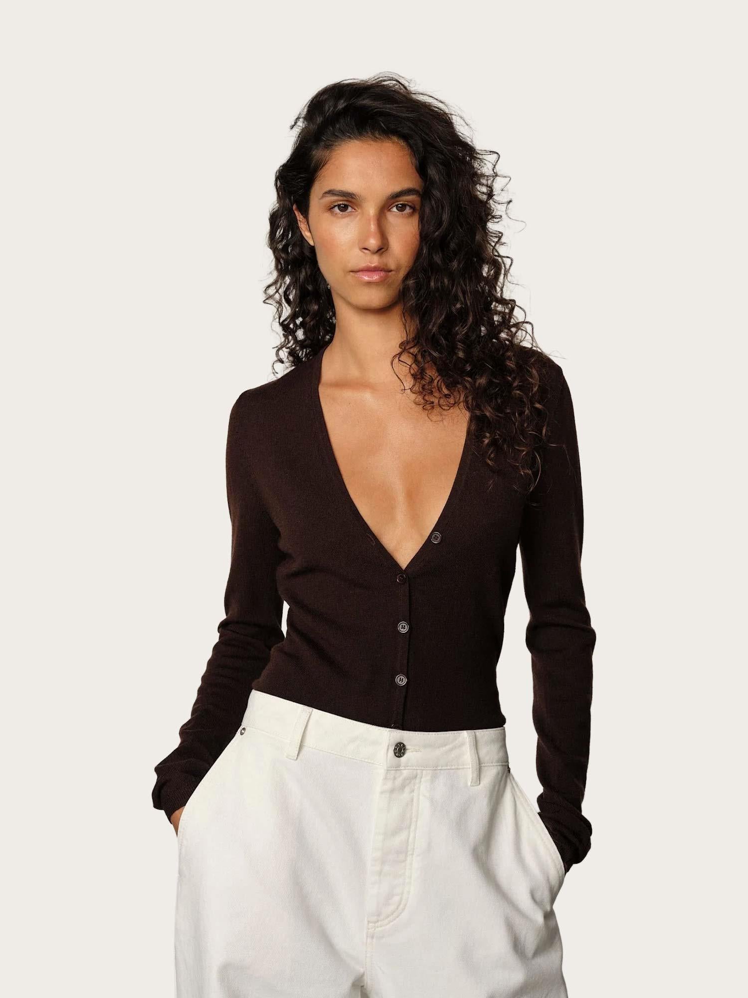 Gigi Knit Bodystocking - Mahogany