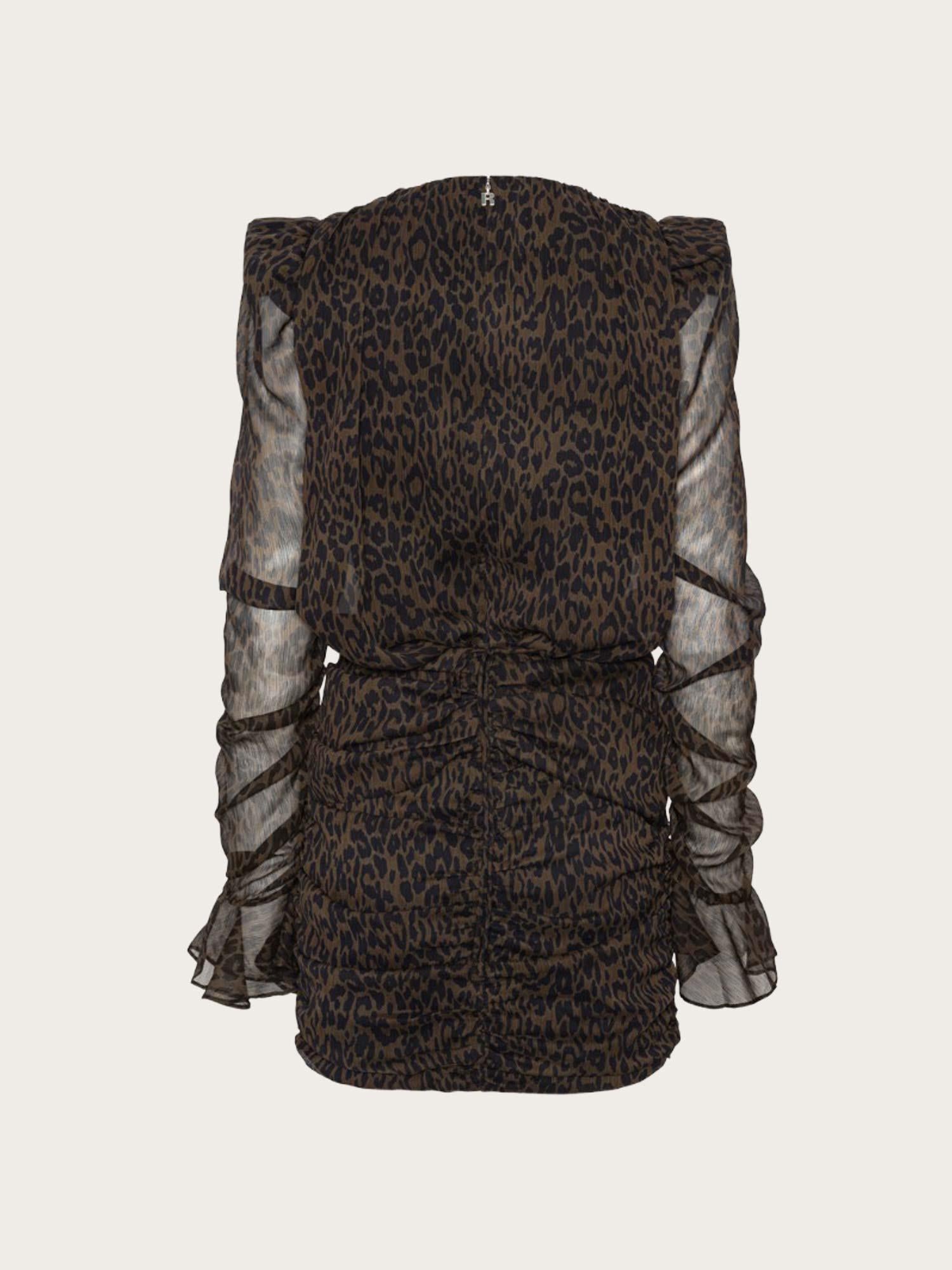 Ruched Flower Mini Dress - Molé comb.