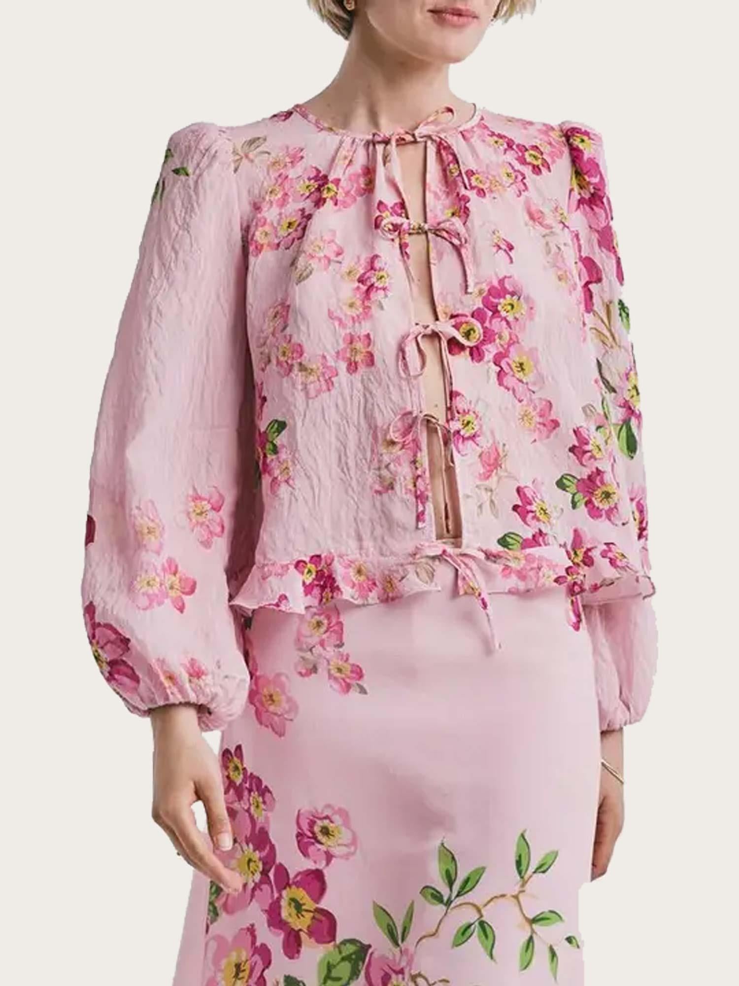 Viscose Bow Blouse - Cherry blossom