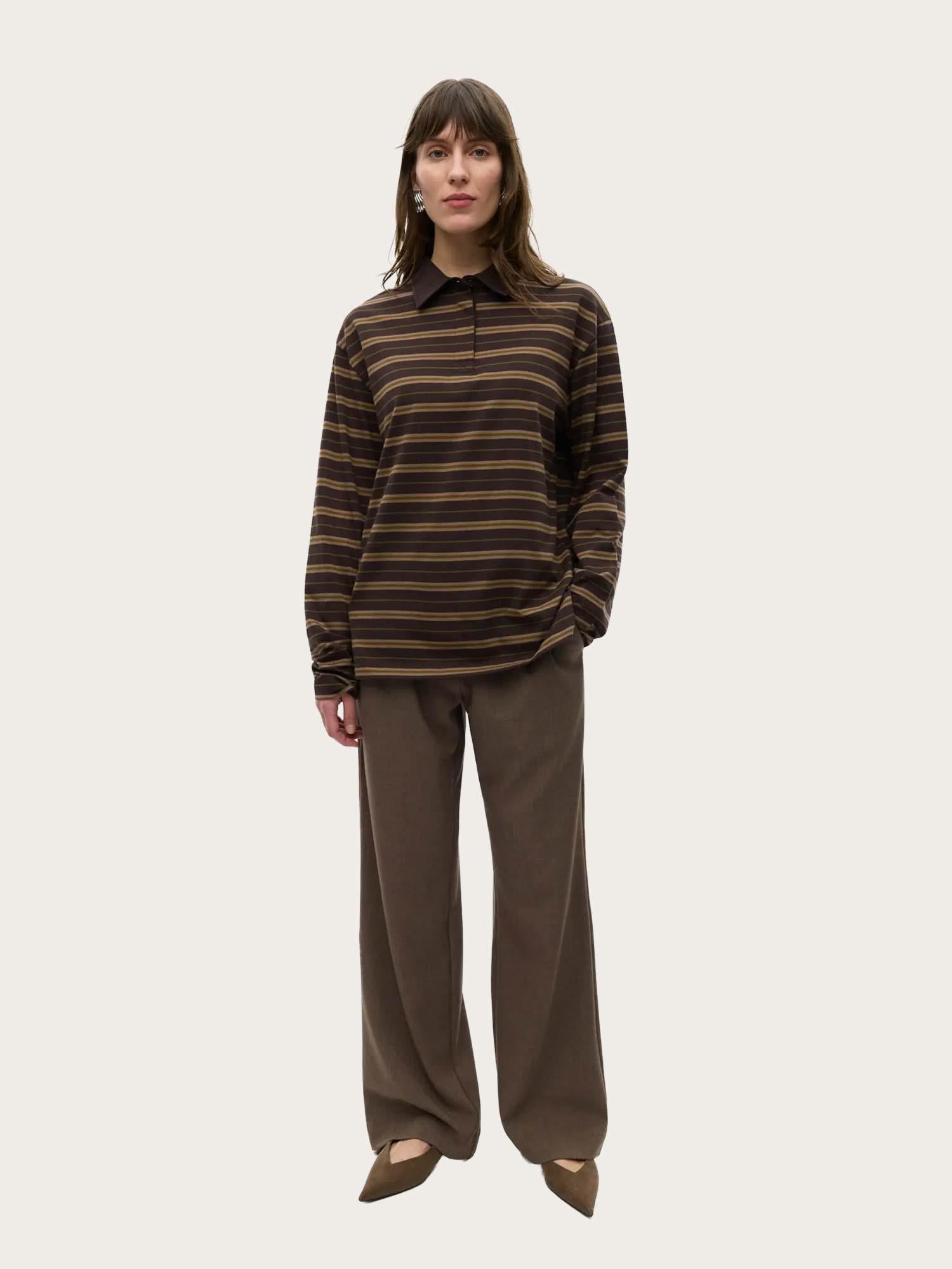 Enkulla LS Polo ST - Olive Torte Stripe