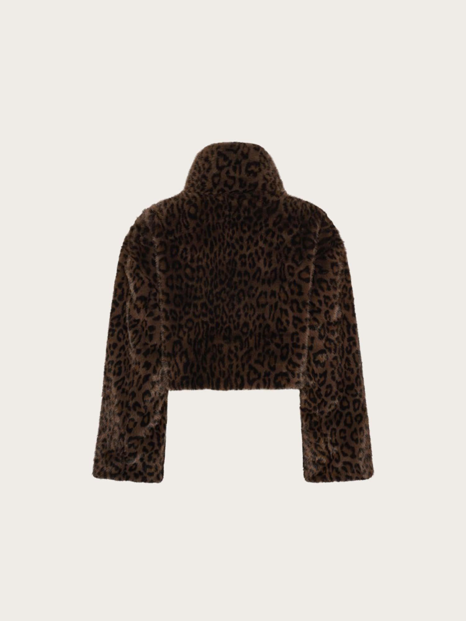 Faux Fur Crop Jacket - Desert palm comb.
