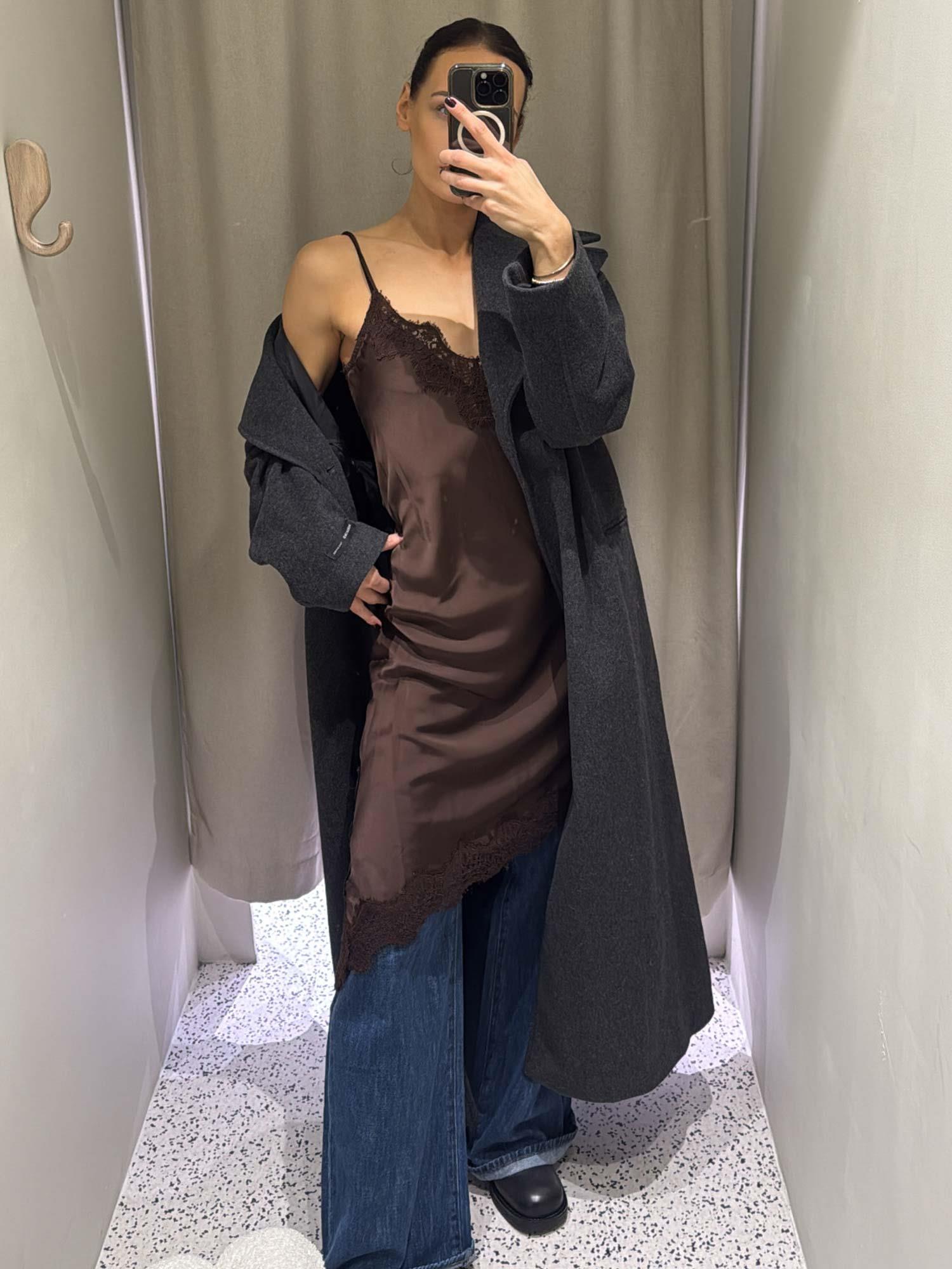 Naomi Asym Lingerie Dress - Mocca