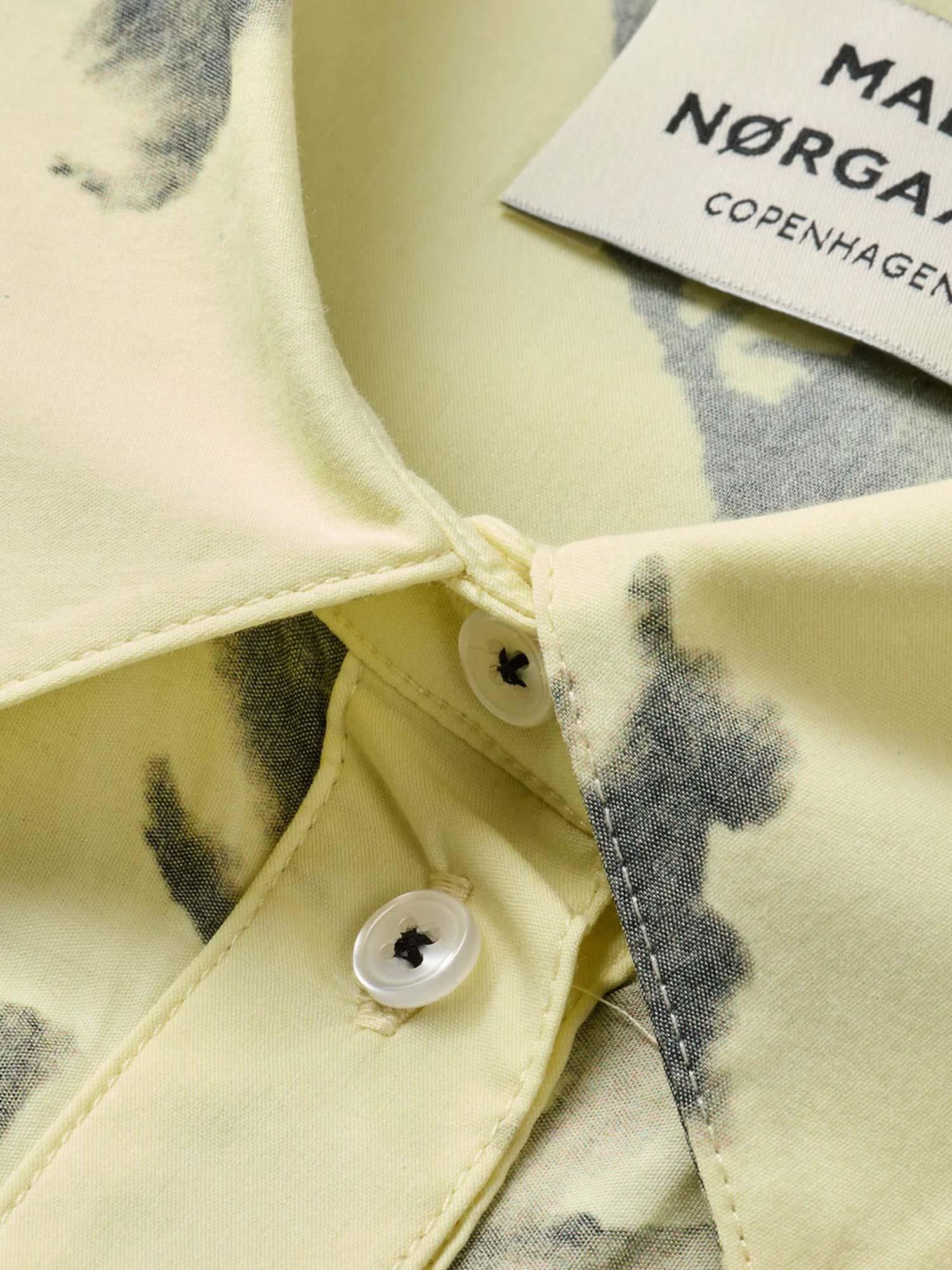 Poplinea Clara Shirt AOP - Ink Flower AOP/tender Yellow