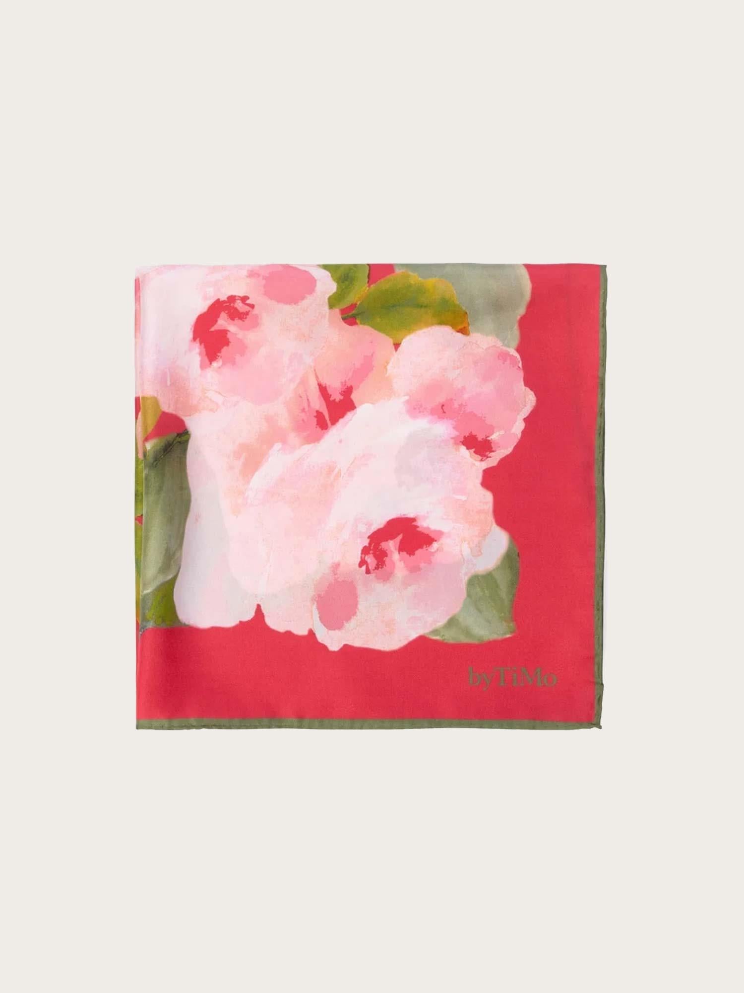 Silk Scarf Small - Rouge Fleur