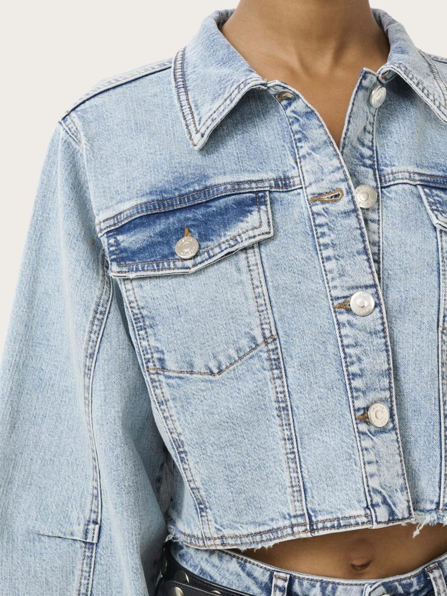 Dea Cropped Jacket - Light Blue Denim