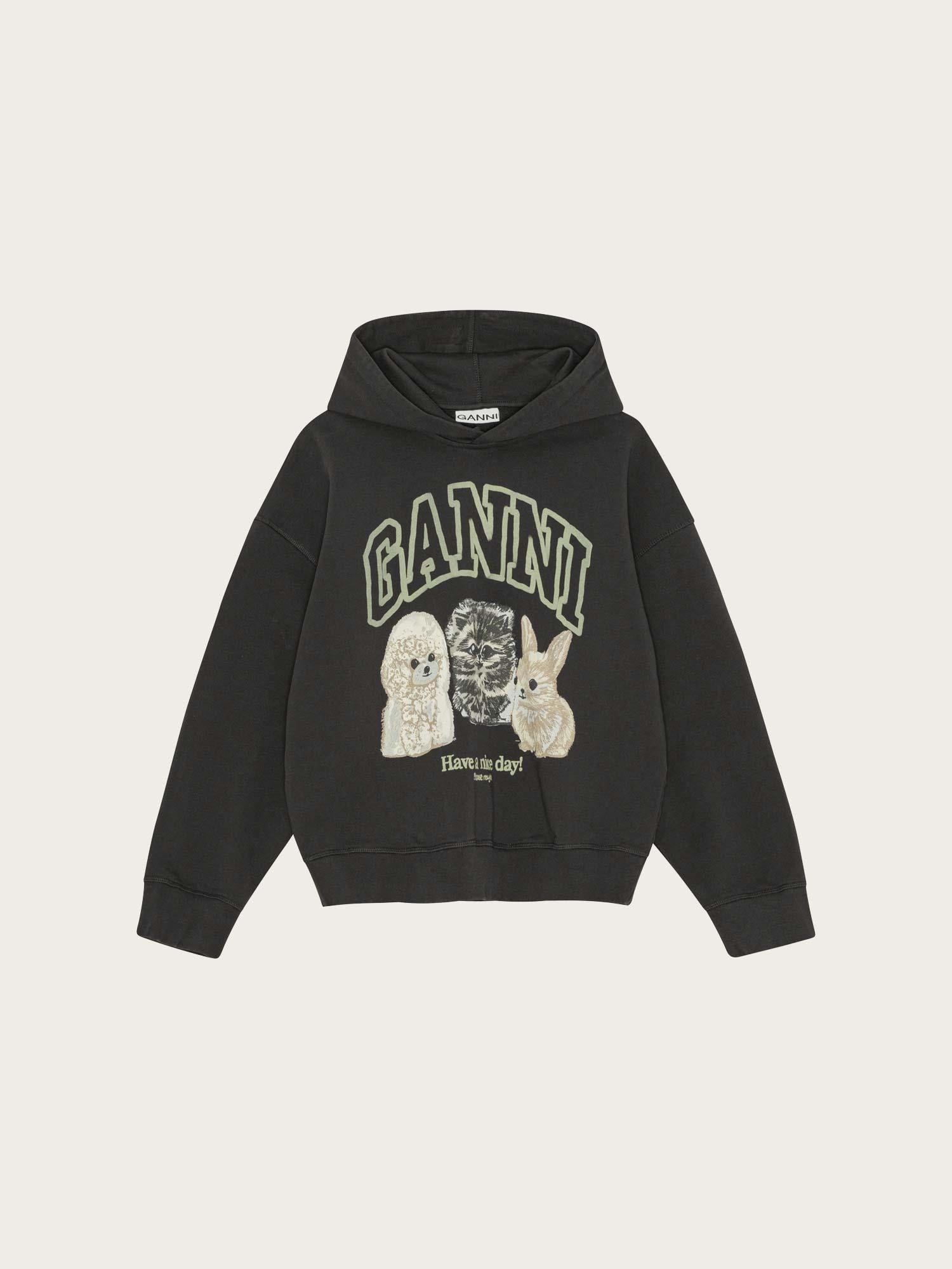 Isoli Oversized Animals Crop Hoodie - Phantom