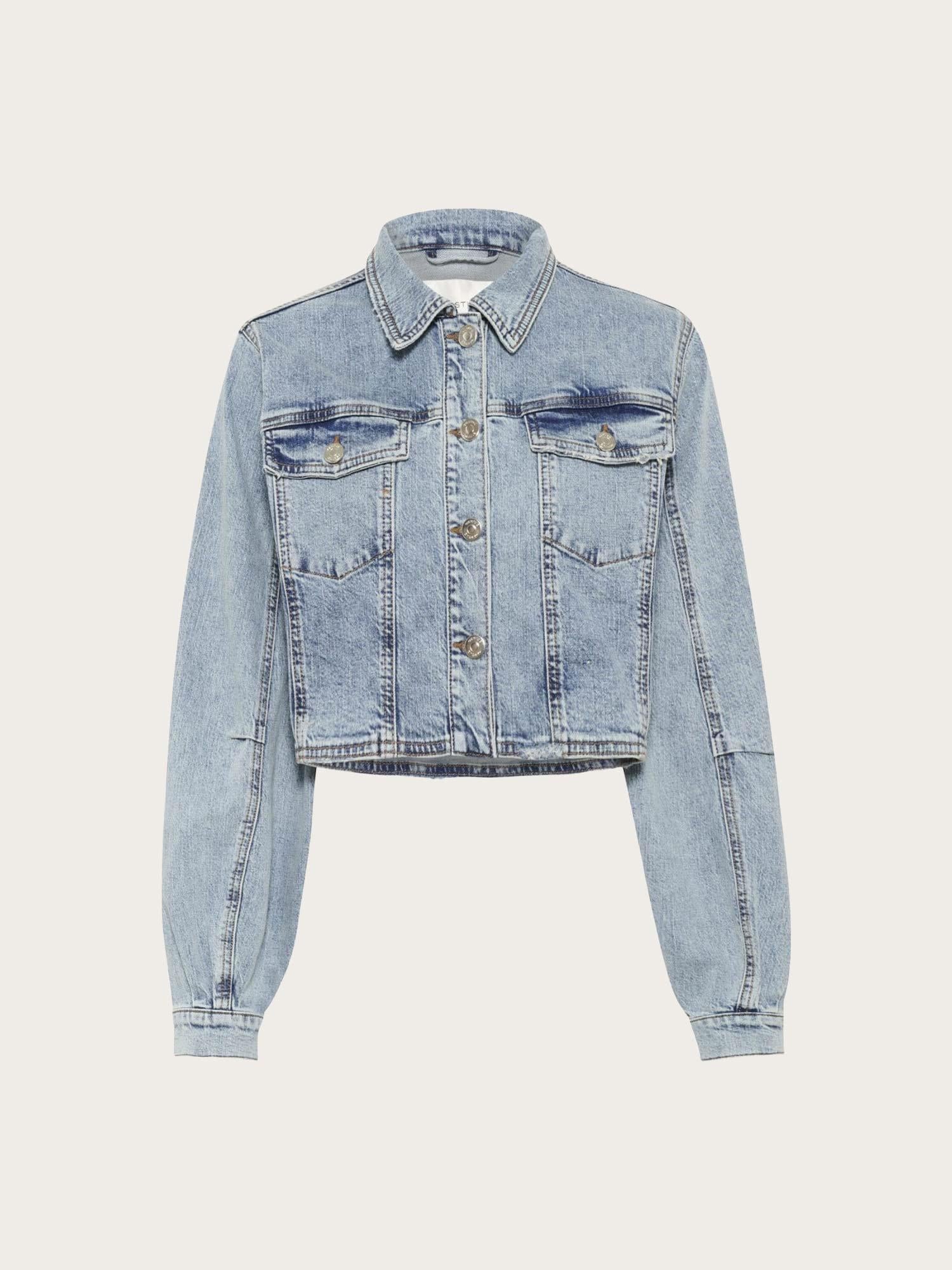 Dea Cropped Jacket - Light Blue Denim