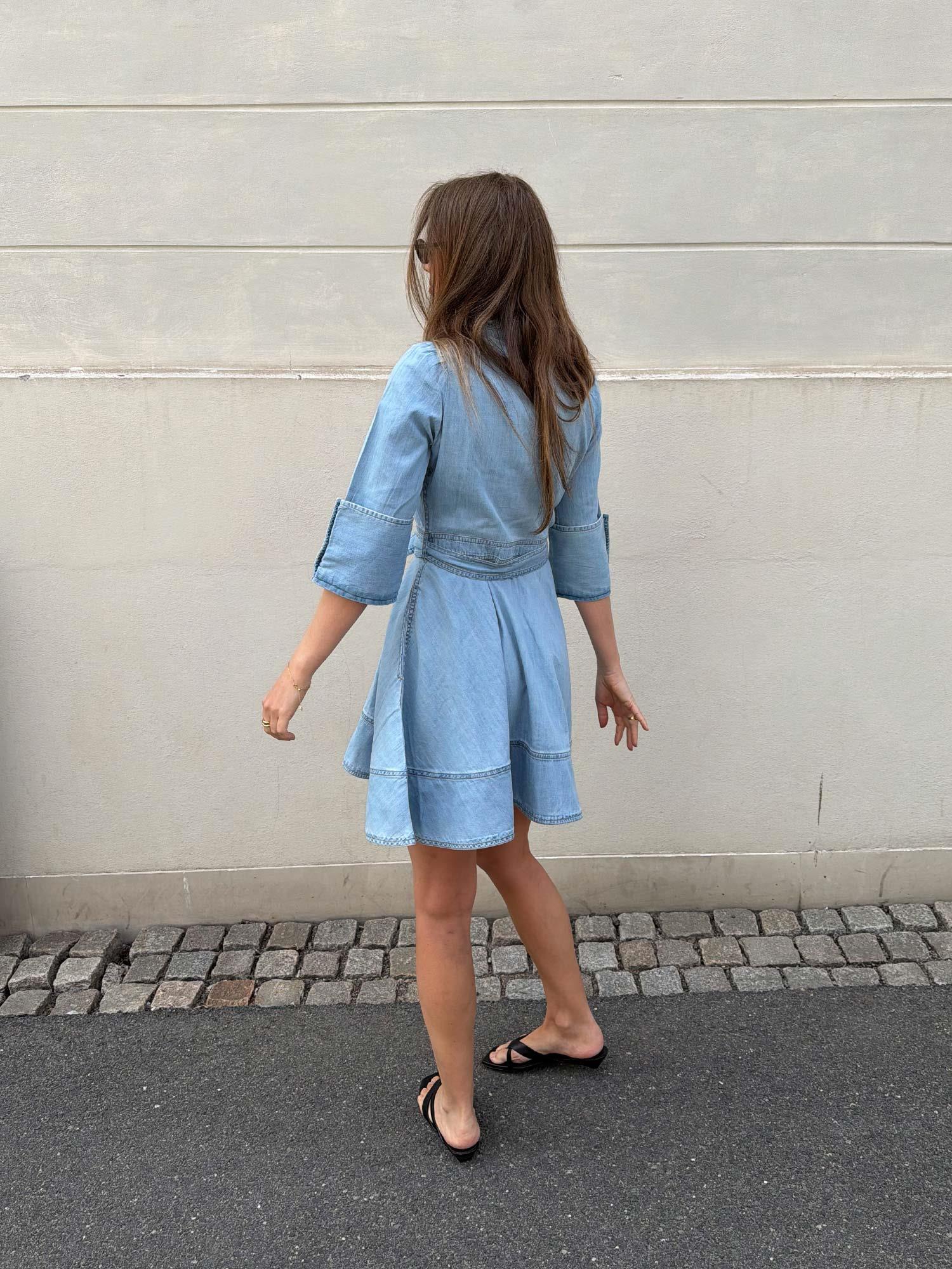 Denim Mini Dress -Light Blue