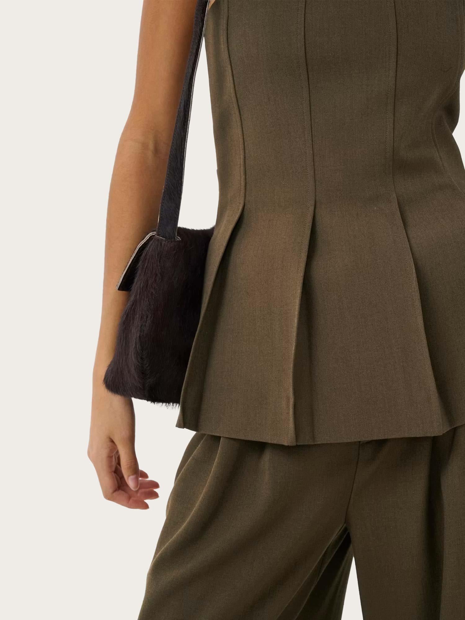 Stacy Pleat Corsage - Slate Black Melange