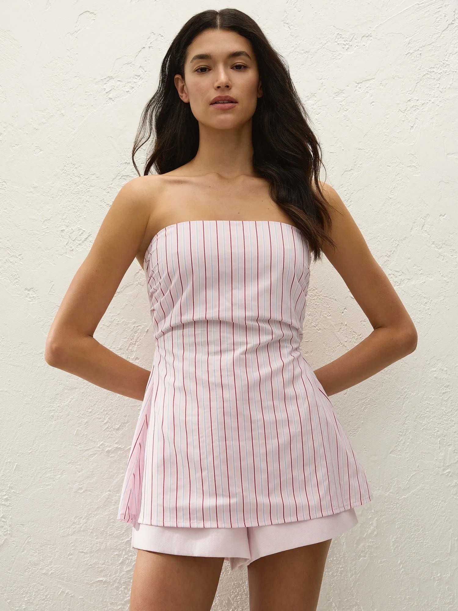 Isole Top - Fiori Stripe Palazzo