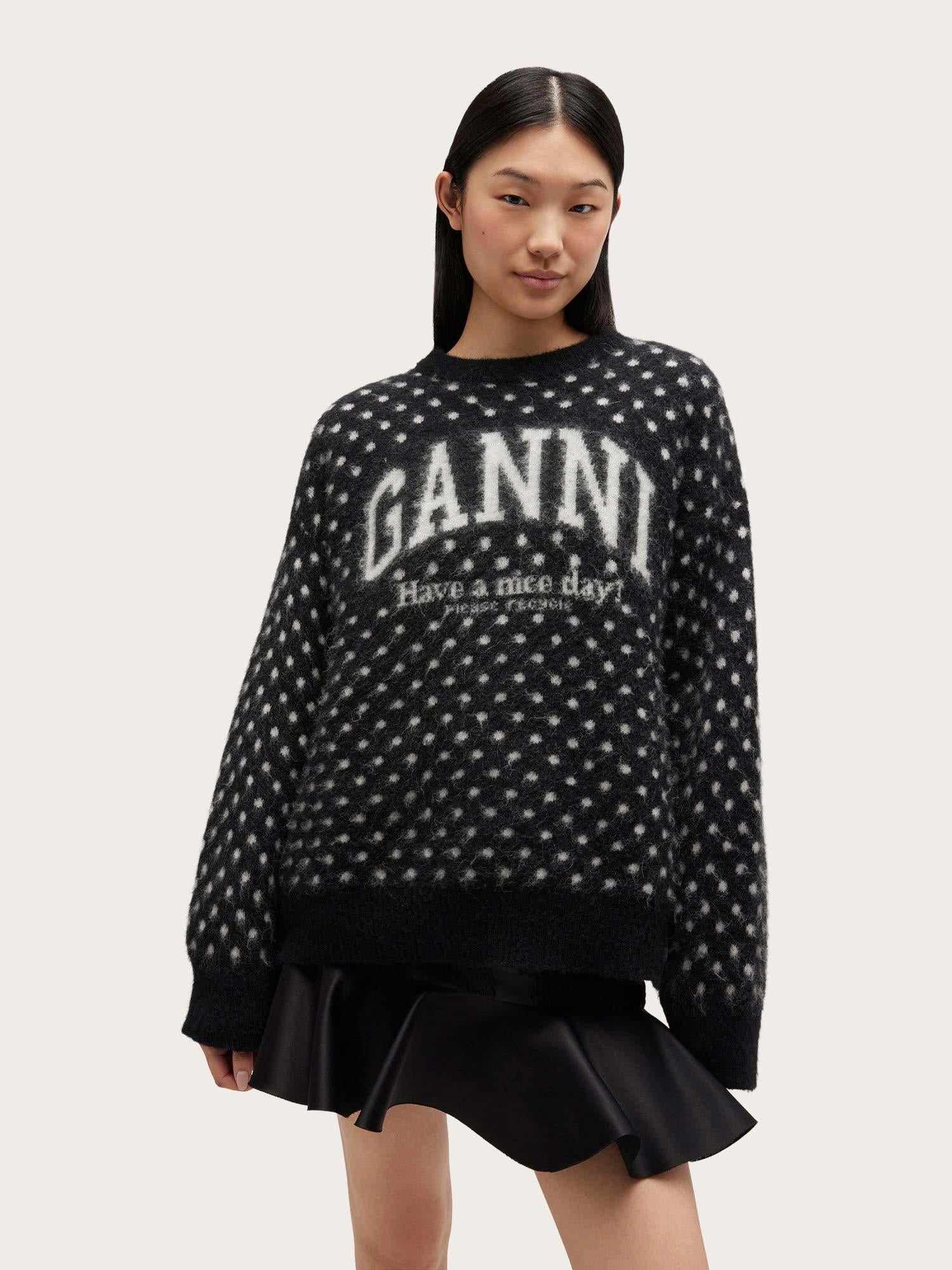 Heavy Brushed Alpaca Oversized Sweater - Black